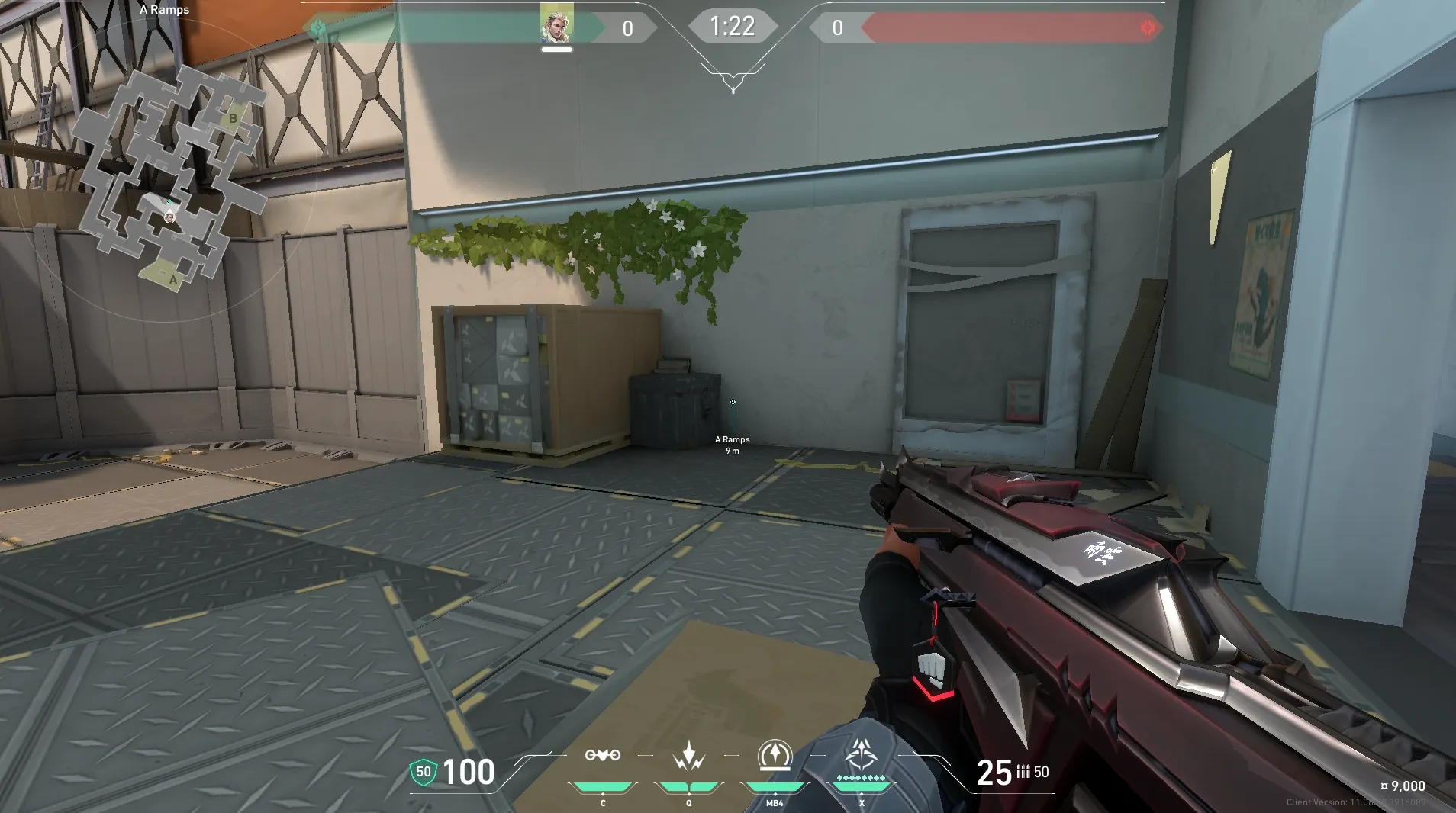 Sova Recon Bolt on Split Attack Site A — step 1 of 5: Position — where to stand