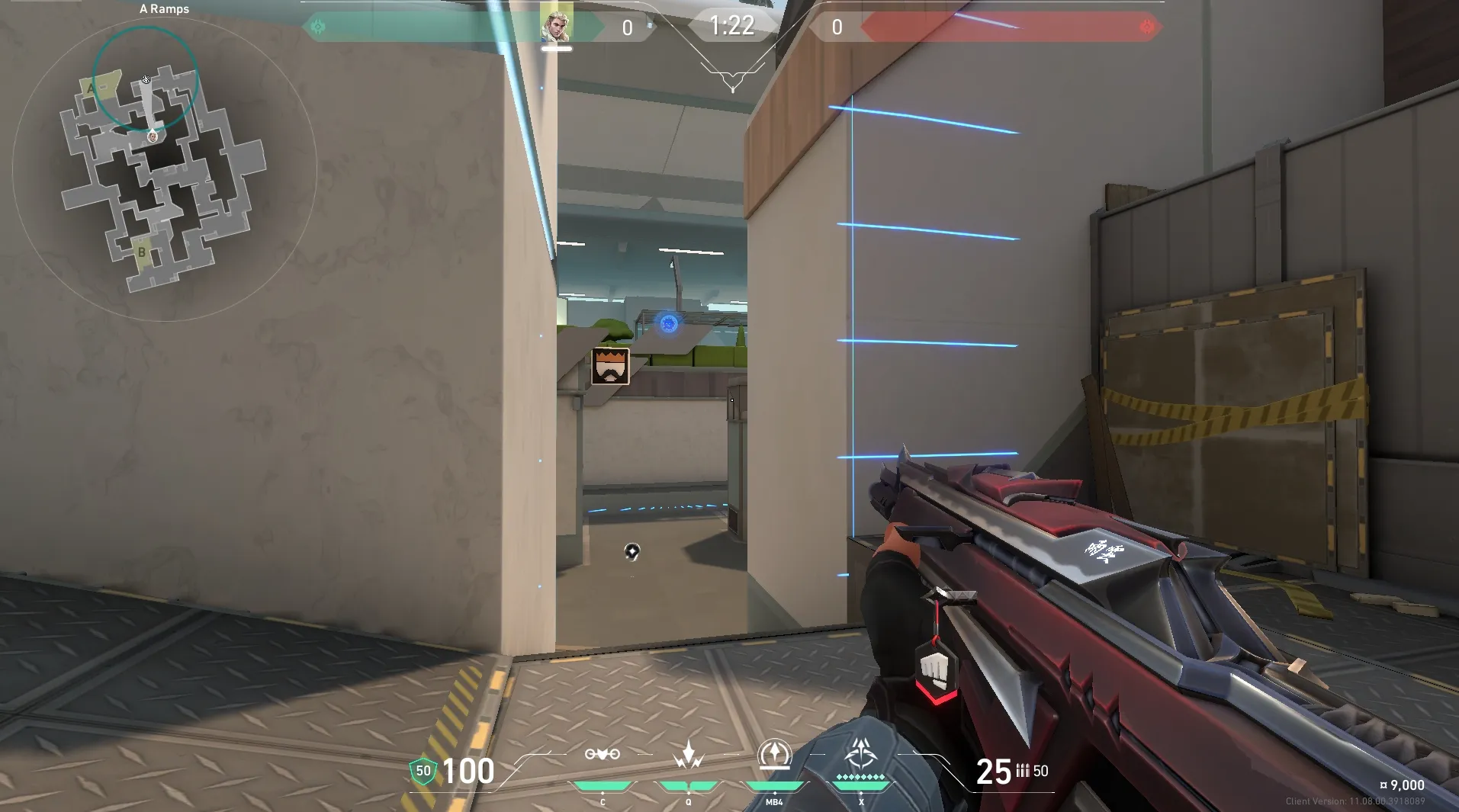 Sova Recon Bolt on Split Attack Site A — step 4 of 5: Aim — line up the shot
