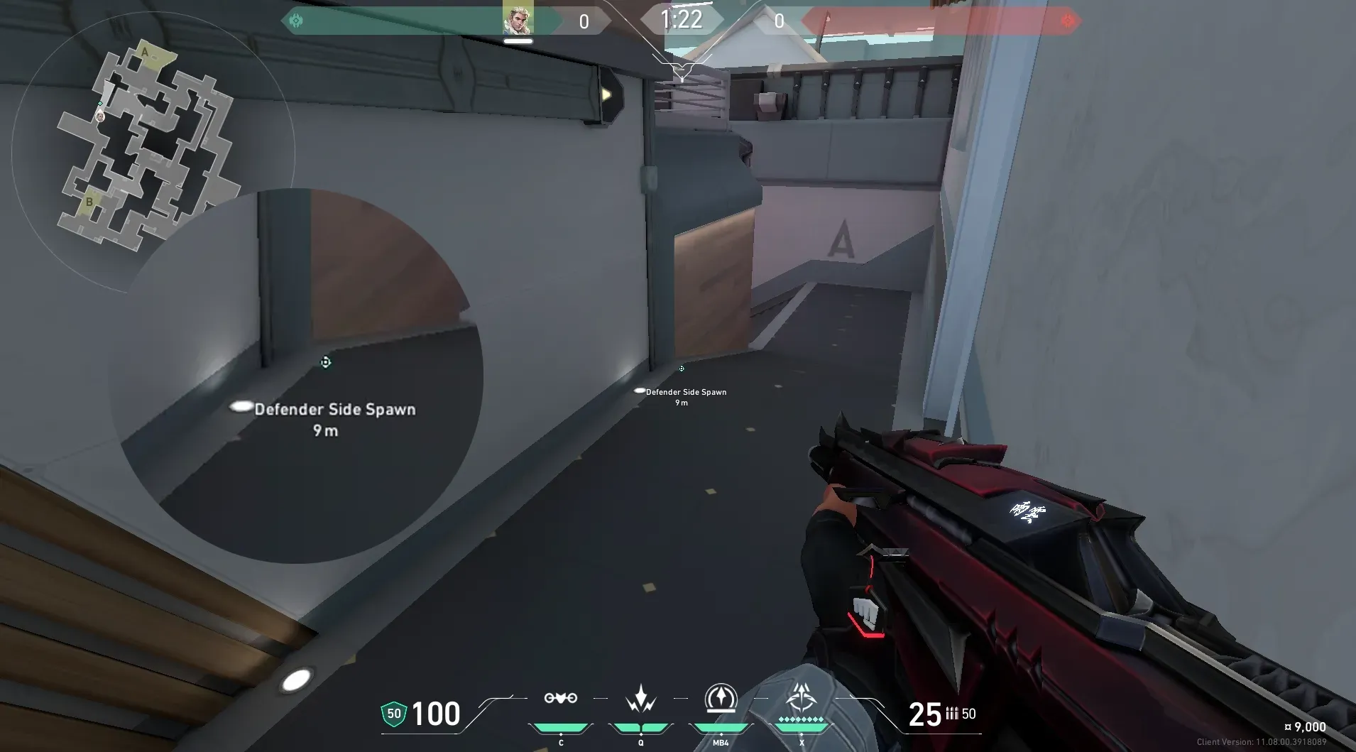 Sova Recon Bolt on Split Defense Site A — step 1 of 5: Position — where to stand