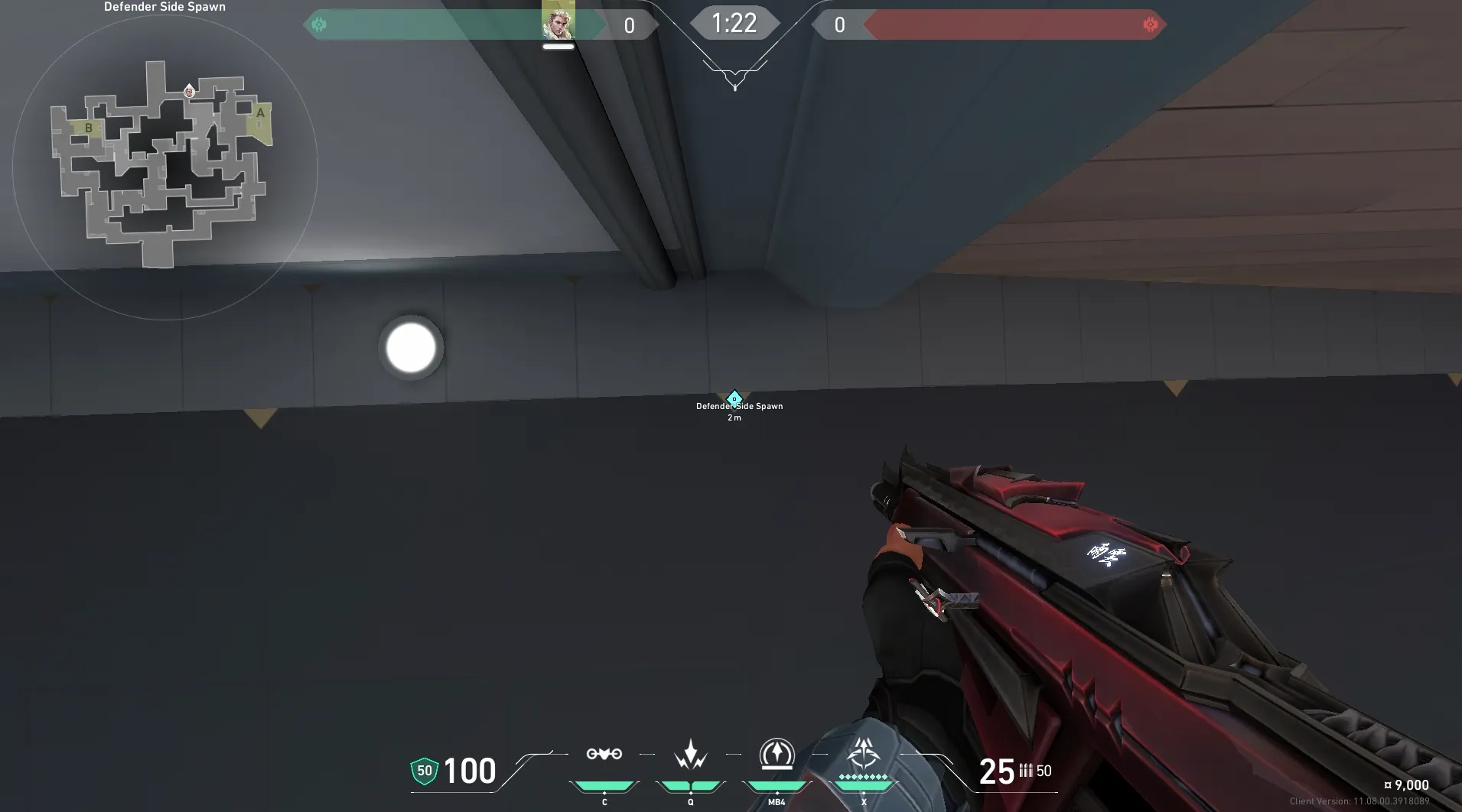 Sova Recon Bolt on Split Defense Site A — step 2 of 5: Aim — line up the shot