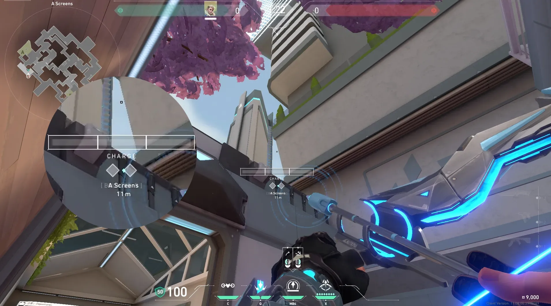 Sova Recon Bolt on Split Defense Site A — step 5 of 6: Aim — line up the shot