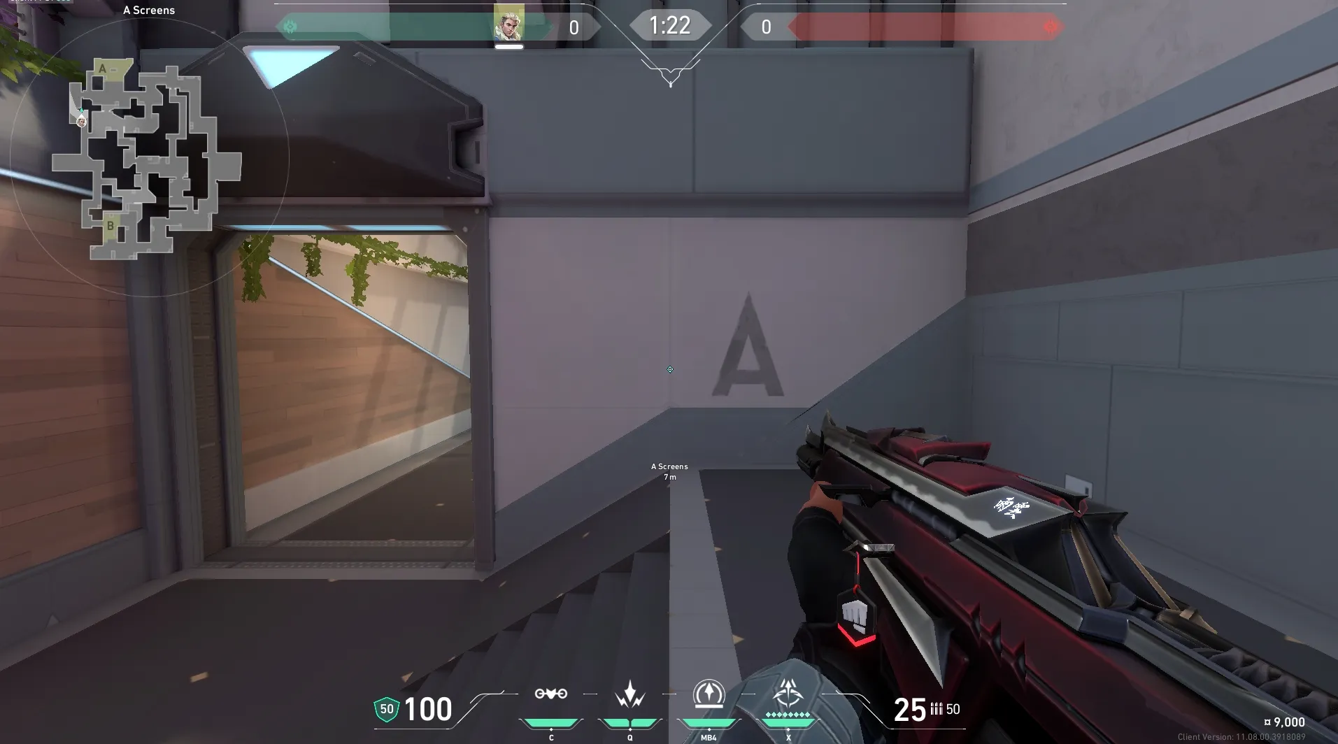 Sova Recon Bolt on Split Defense Site B — step 1 of 5: Position — where to stand