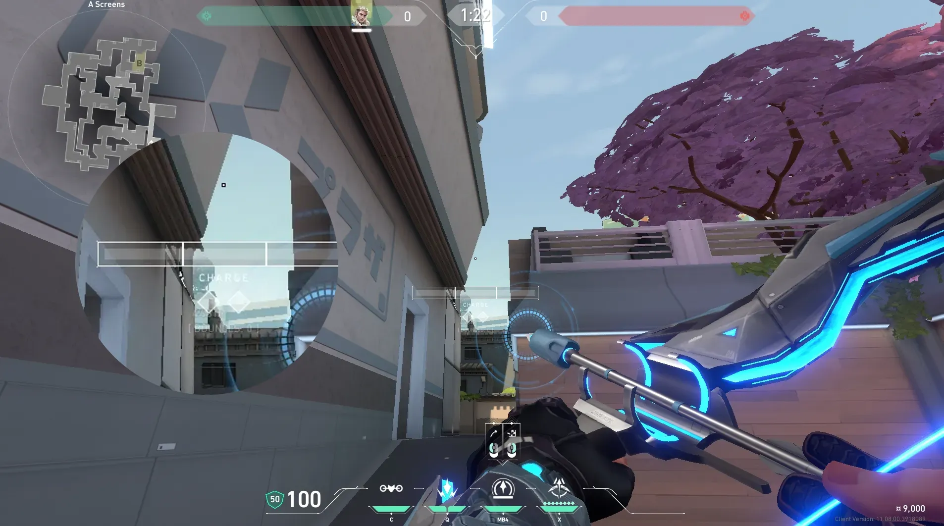 Sova Recon Bolt on Split Defense Site B — step 4 of 5: Aim — line up the shot