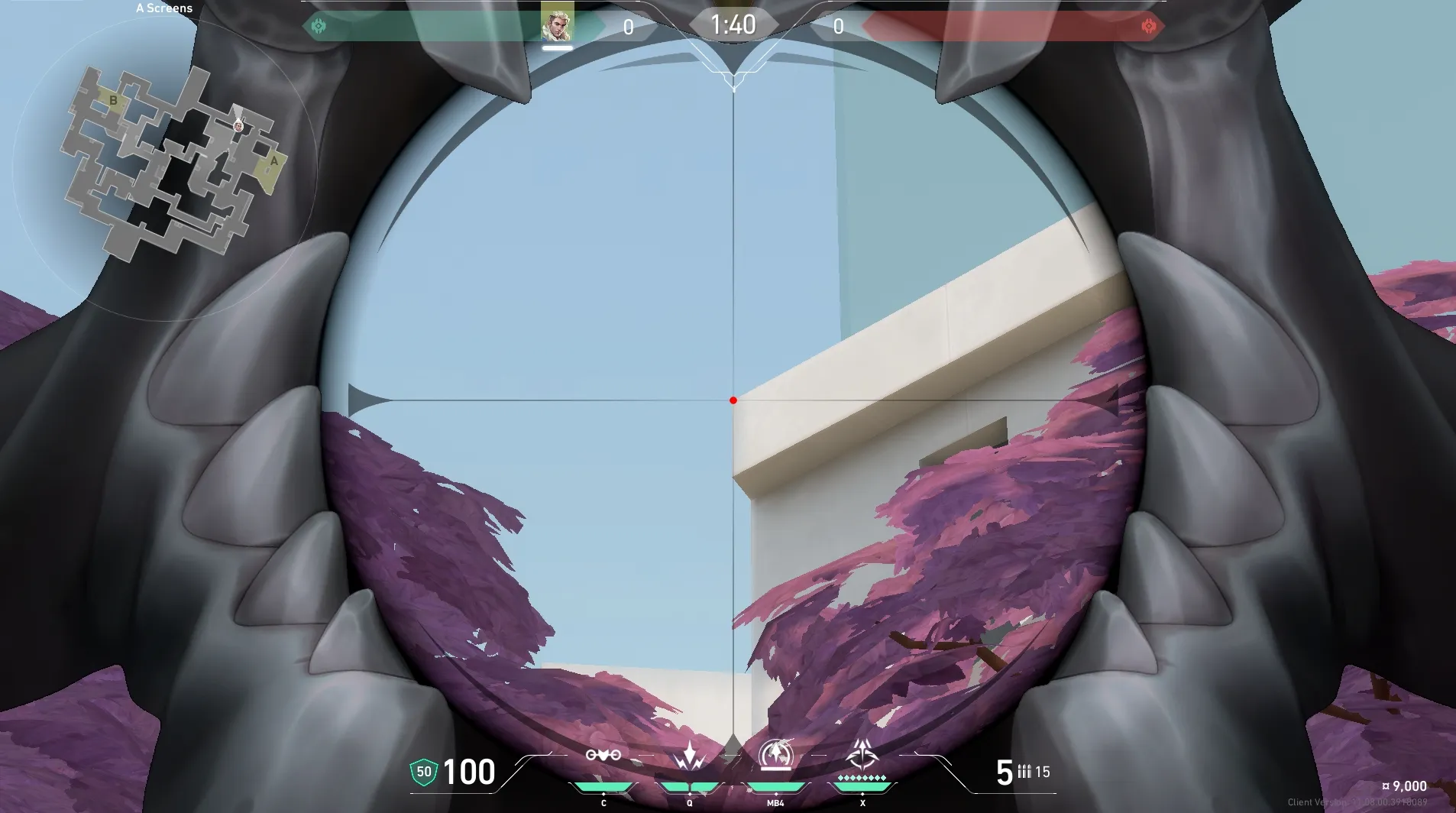 Sova Recon Bolt on Split Defense Site B — step 3 of 5: Aim — line up the shot