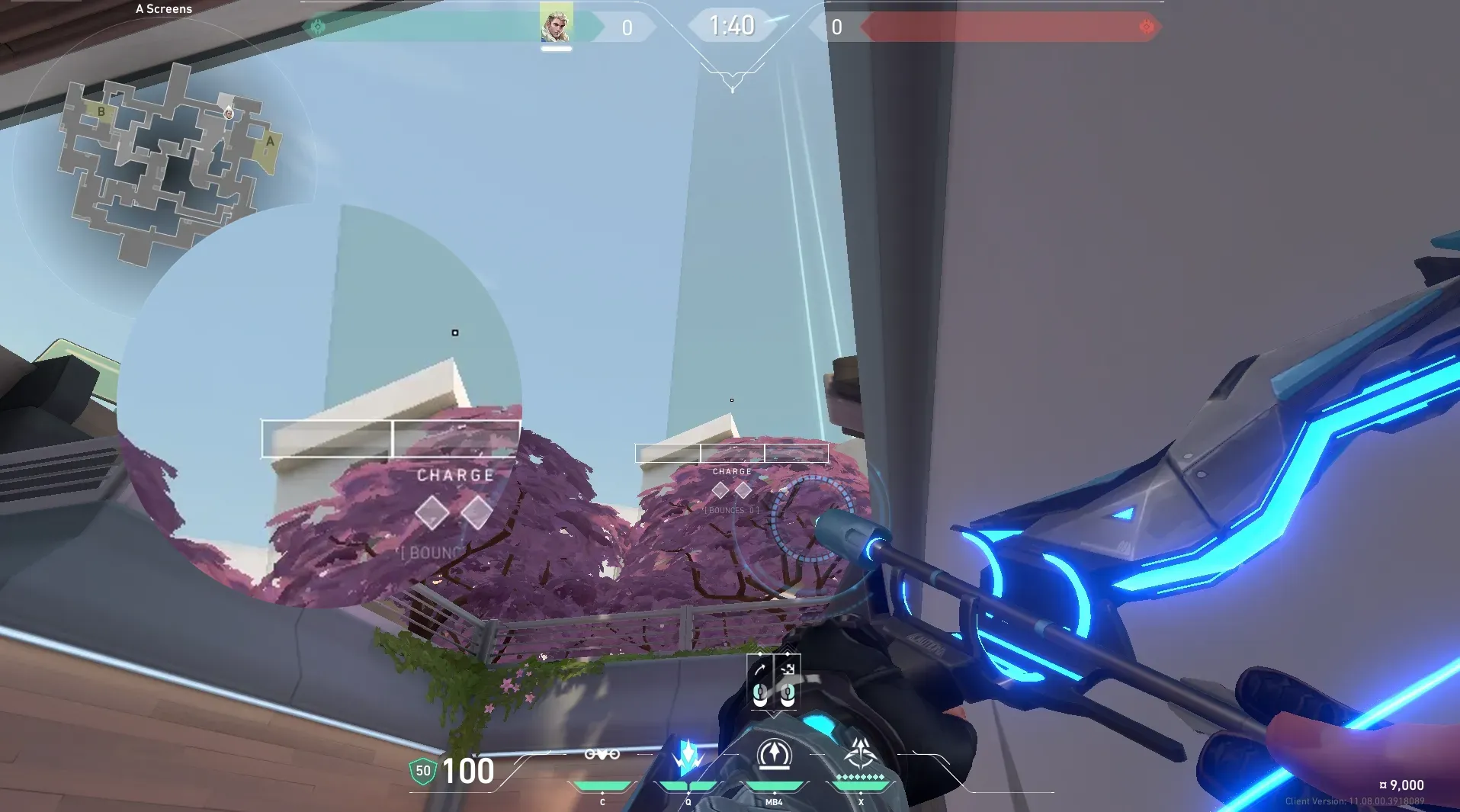Sova Recon Bolt on Split Defense Site B — step 4 of 5: Aim — line up the shot