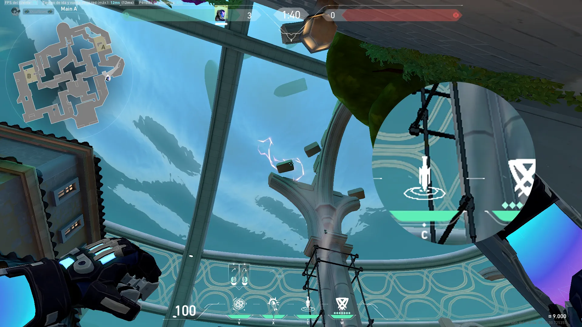 KAY/O Frag_Ment on Pearl Attack Site A — step 2 of 3: Aim — line up the shot