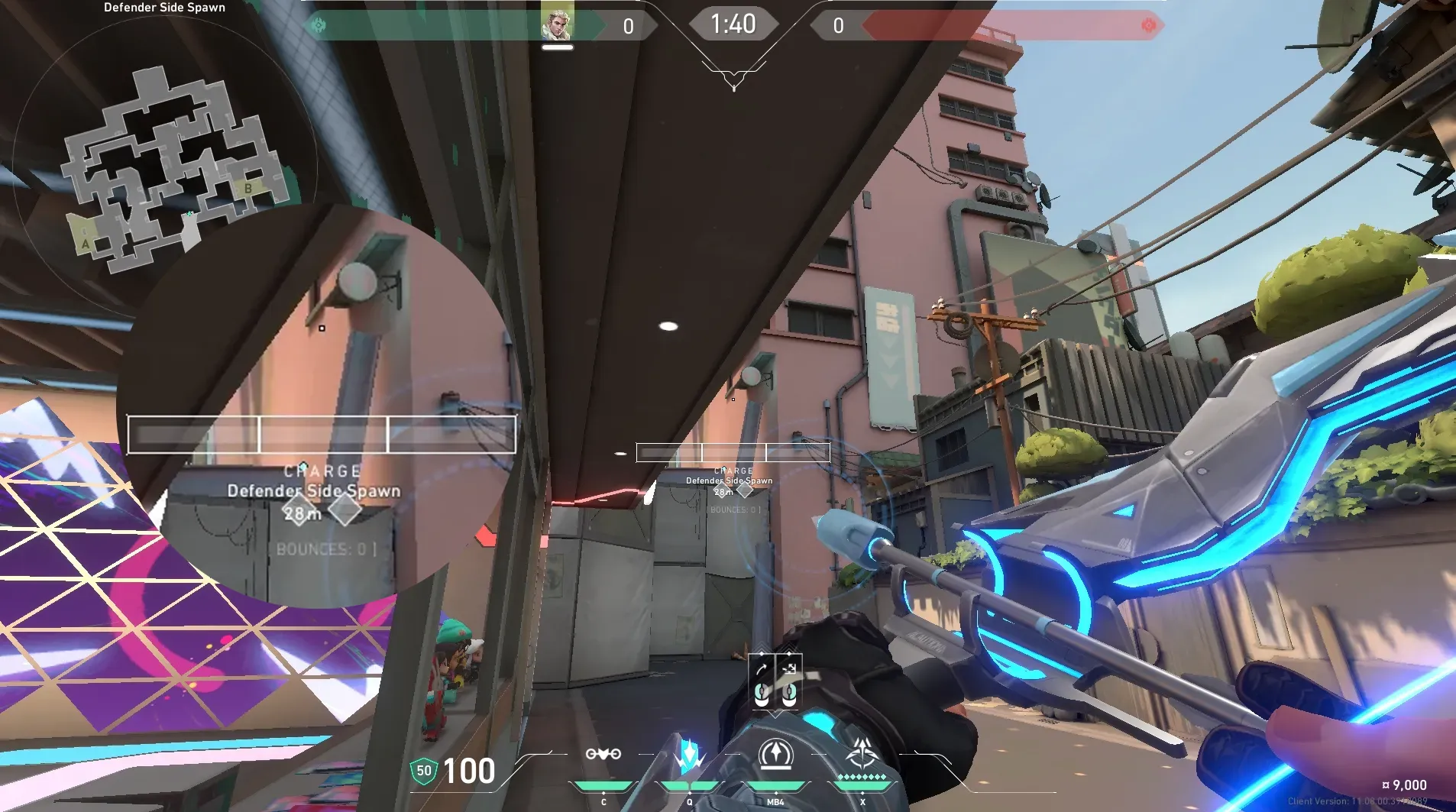 Sova Recon Bolt on Split Defense Mid — step 4 of 5: Aim — line up the shot