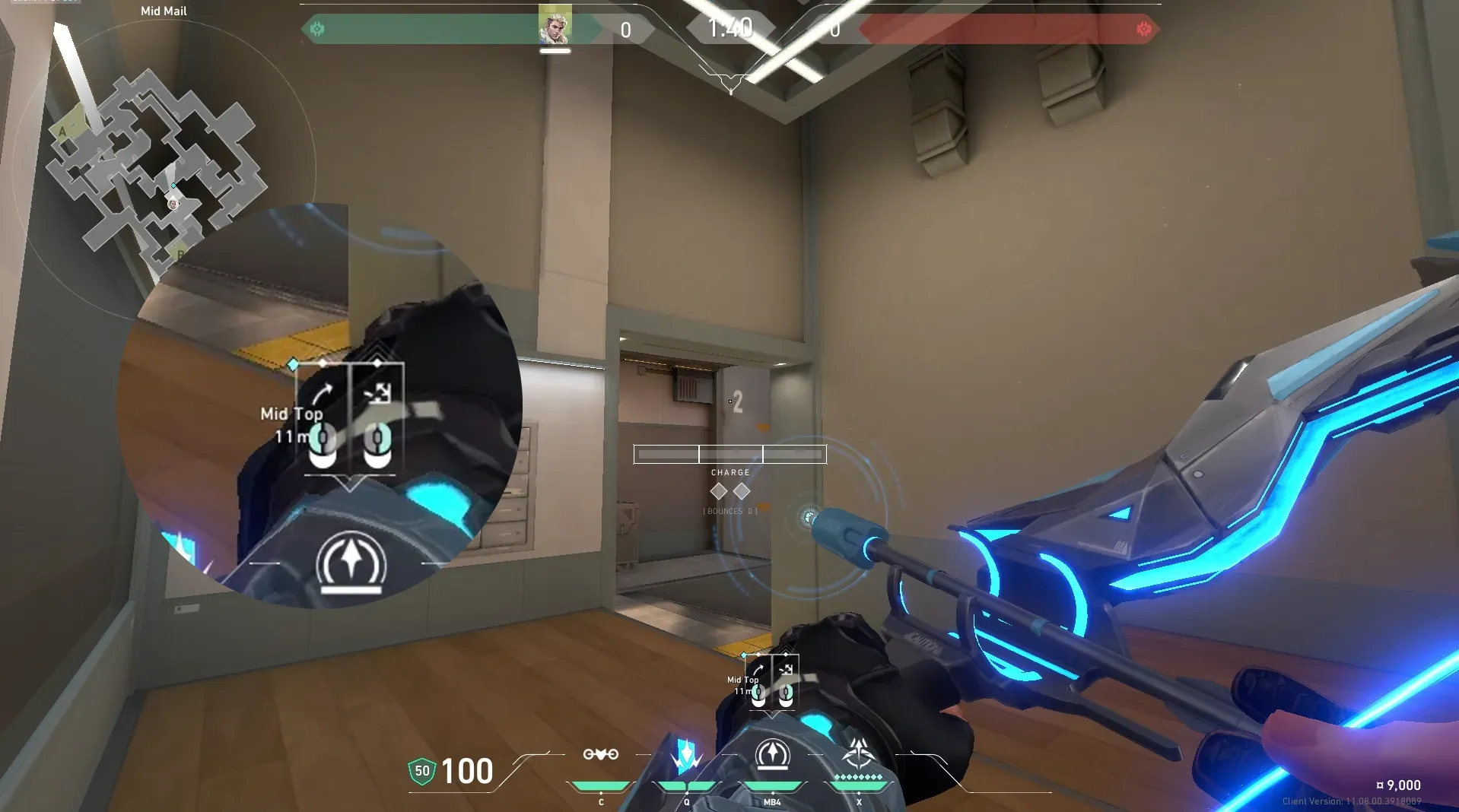 Sova Recon Bolt on Split Defense Mid — step 4 of 5: Aim — line up the shot