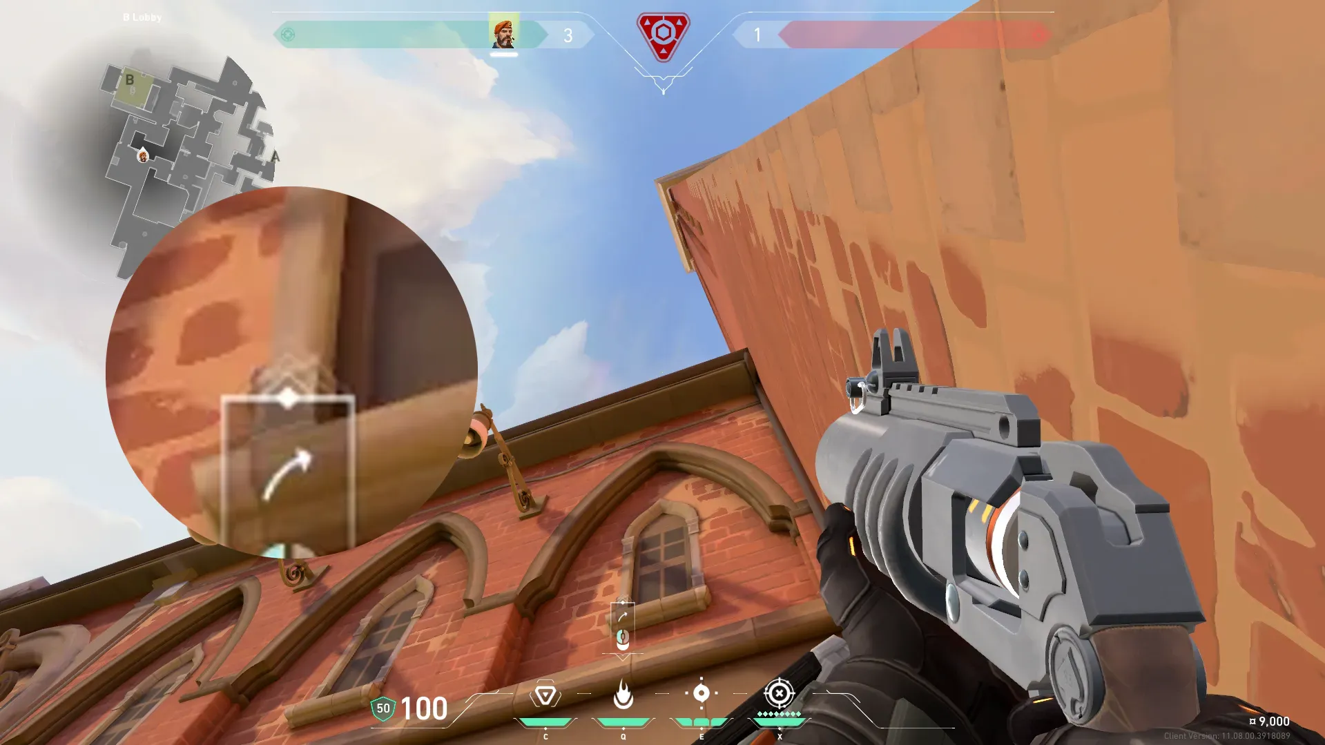 Brimstone Incendiary on Ascent Attack Site B — step 2 of 3: Aim — line up the shot