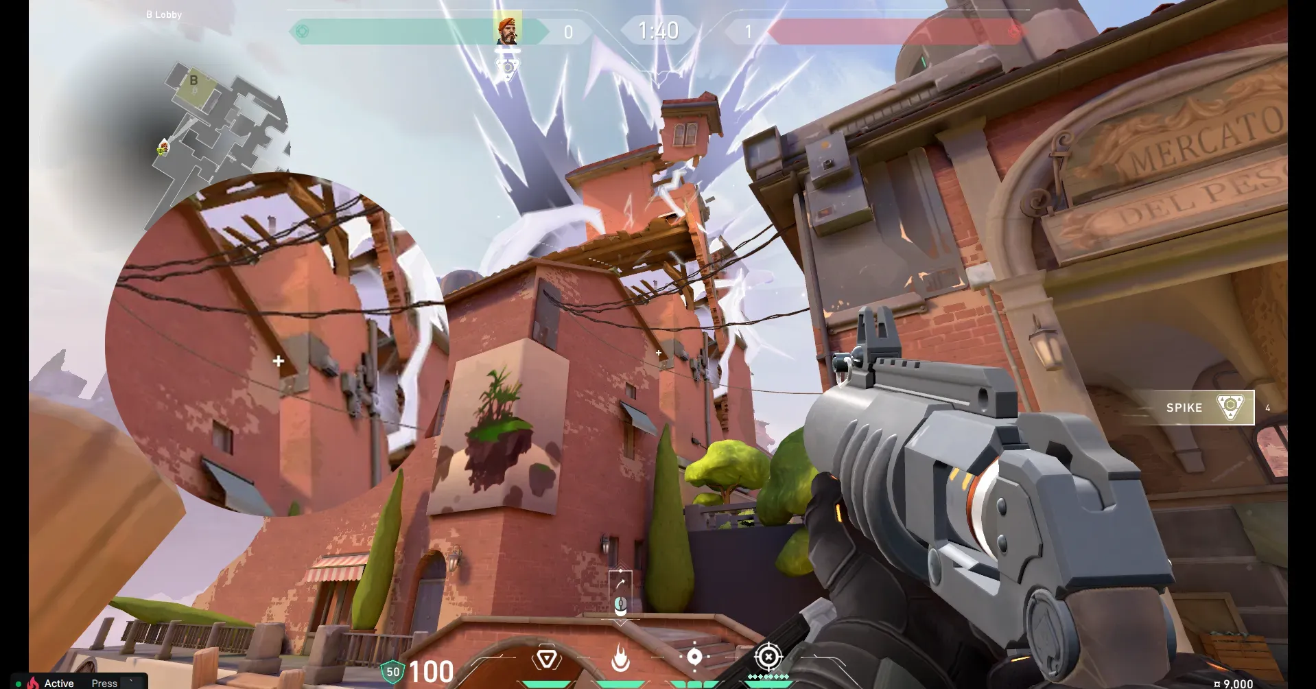 Brimstone Incendiary on Ascent Attack Site B — step 2 of 3: Aim — line up the shot