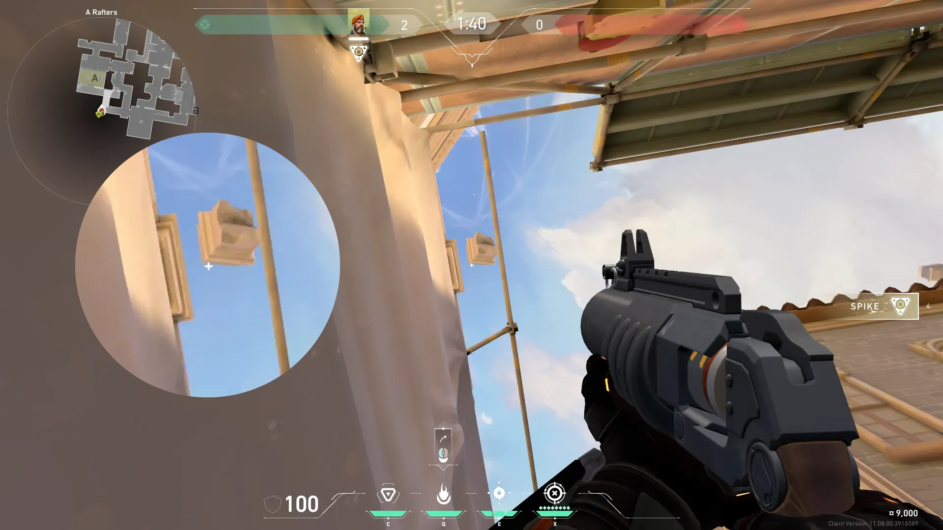 Brimstone Incendiary on Ascent Defense Site A — step 2 of 3: Aim — line up the shot