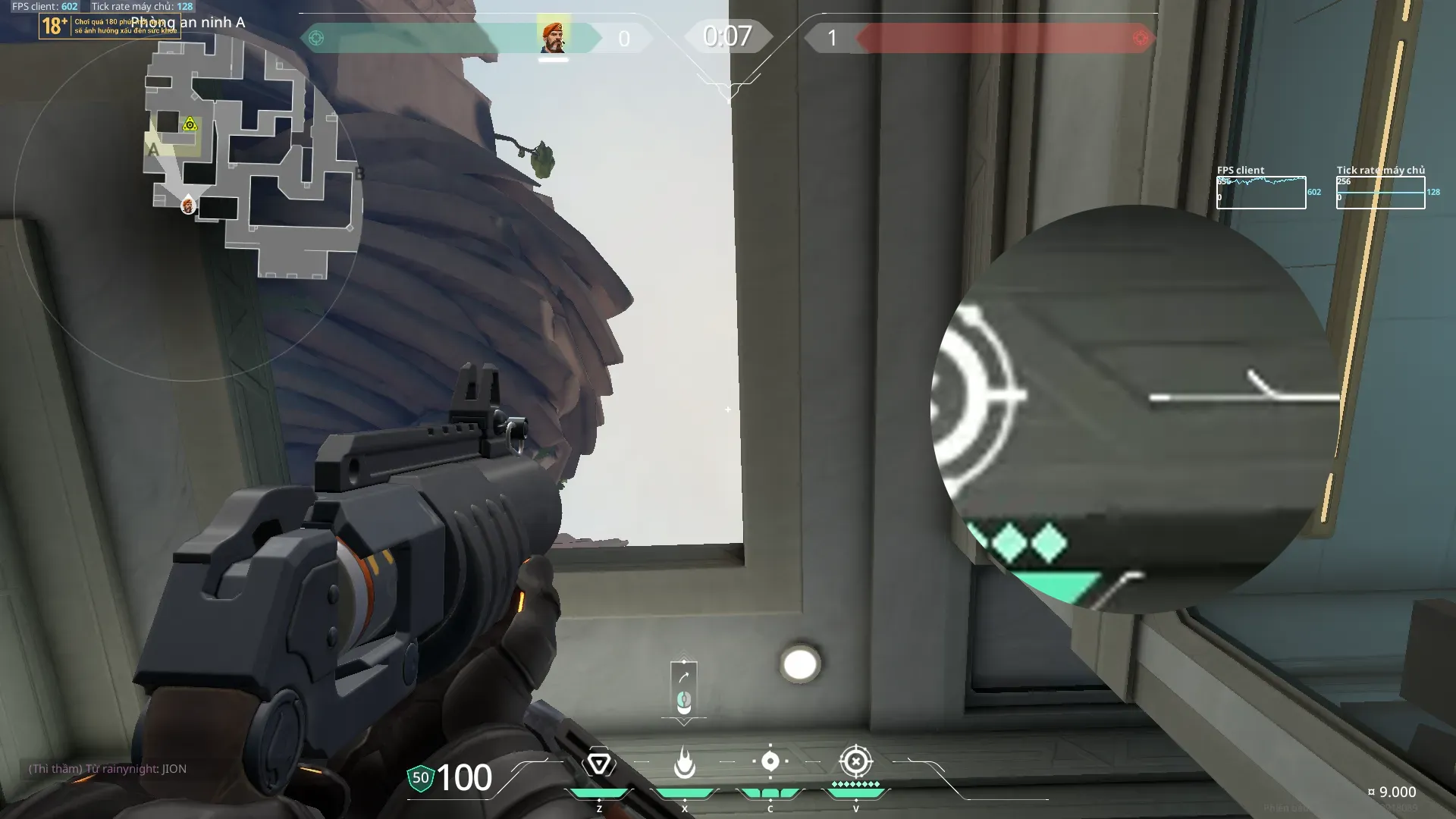 Brimstone Incendiary on Abyss Defense Site A — step 2 of 3: Aim — line up the shot