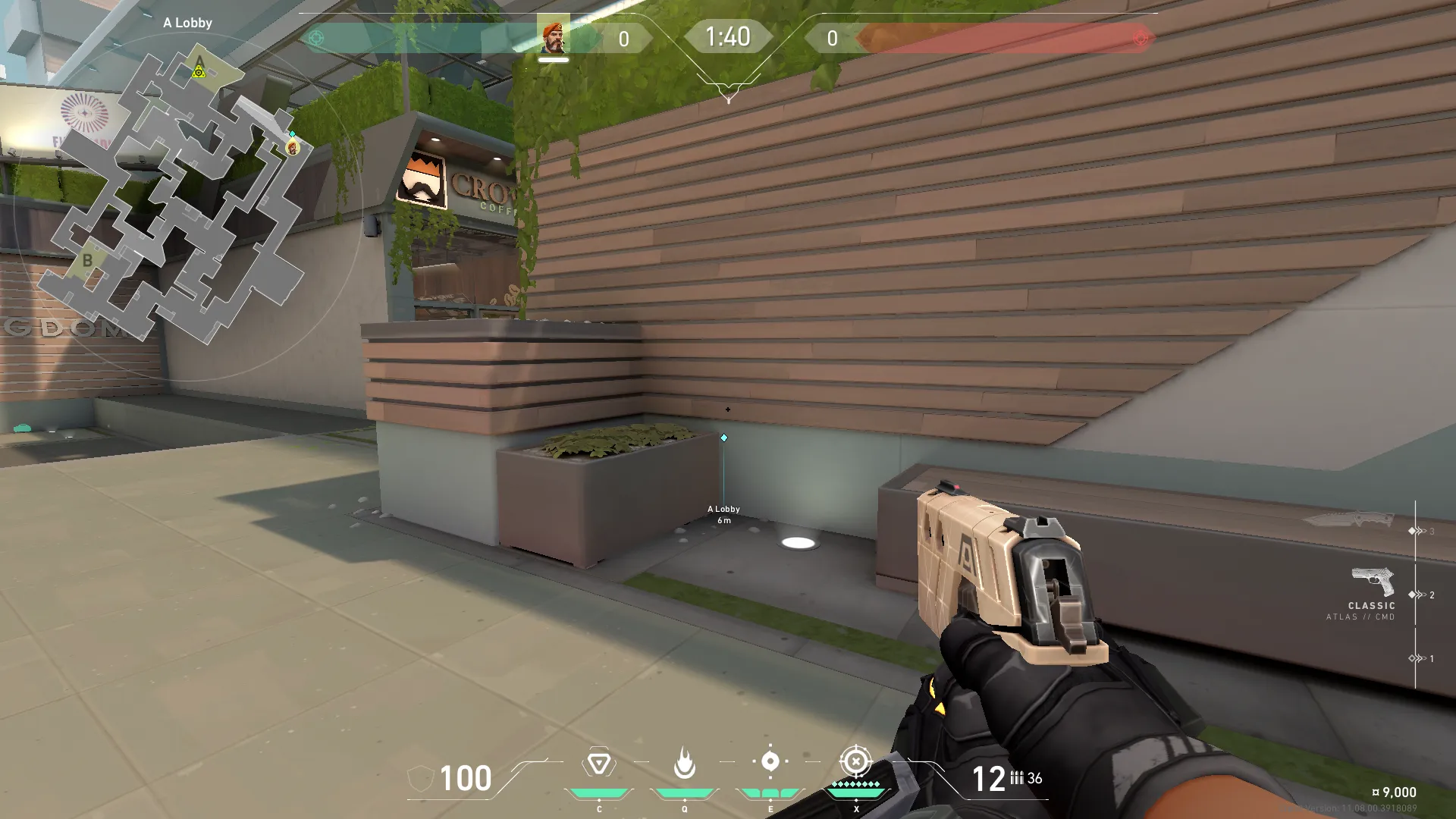 Brimstone Incendiary on Split Attack Site A — step 1 of 3: Position — where to stand