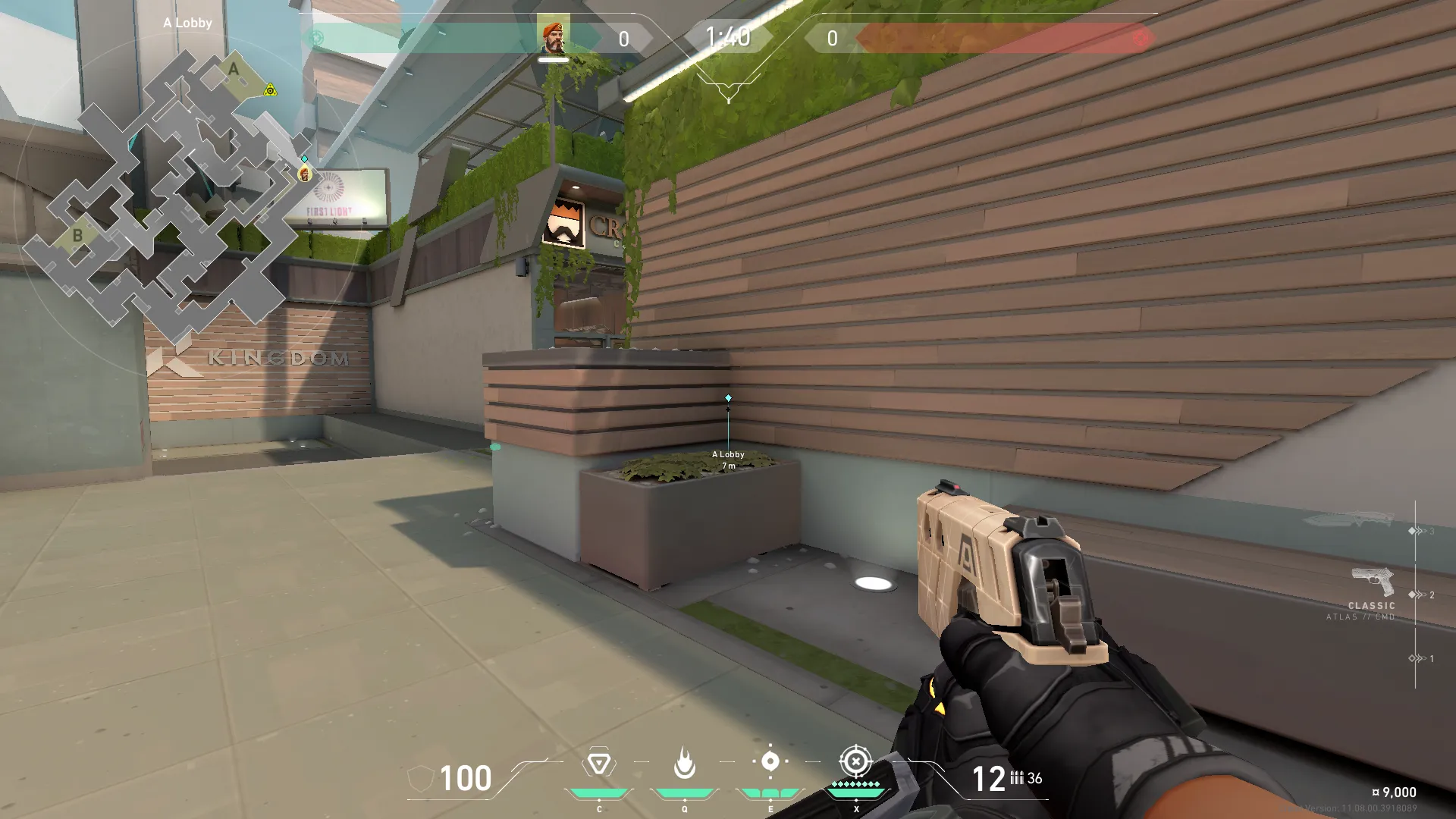Brimstone Incendiary on Split Attack Site A — step 1 of 3: Position — where to stand