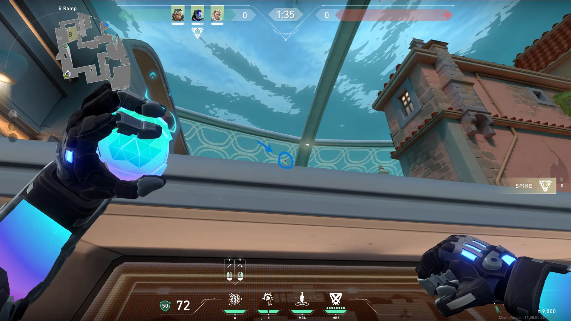 KAY/O Frag_Ment on Pearl Attack Site B — step 2 of 3: Aim — line up the shot