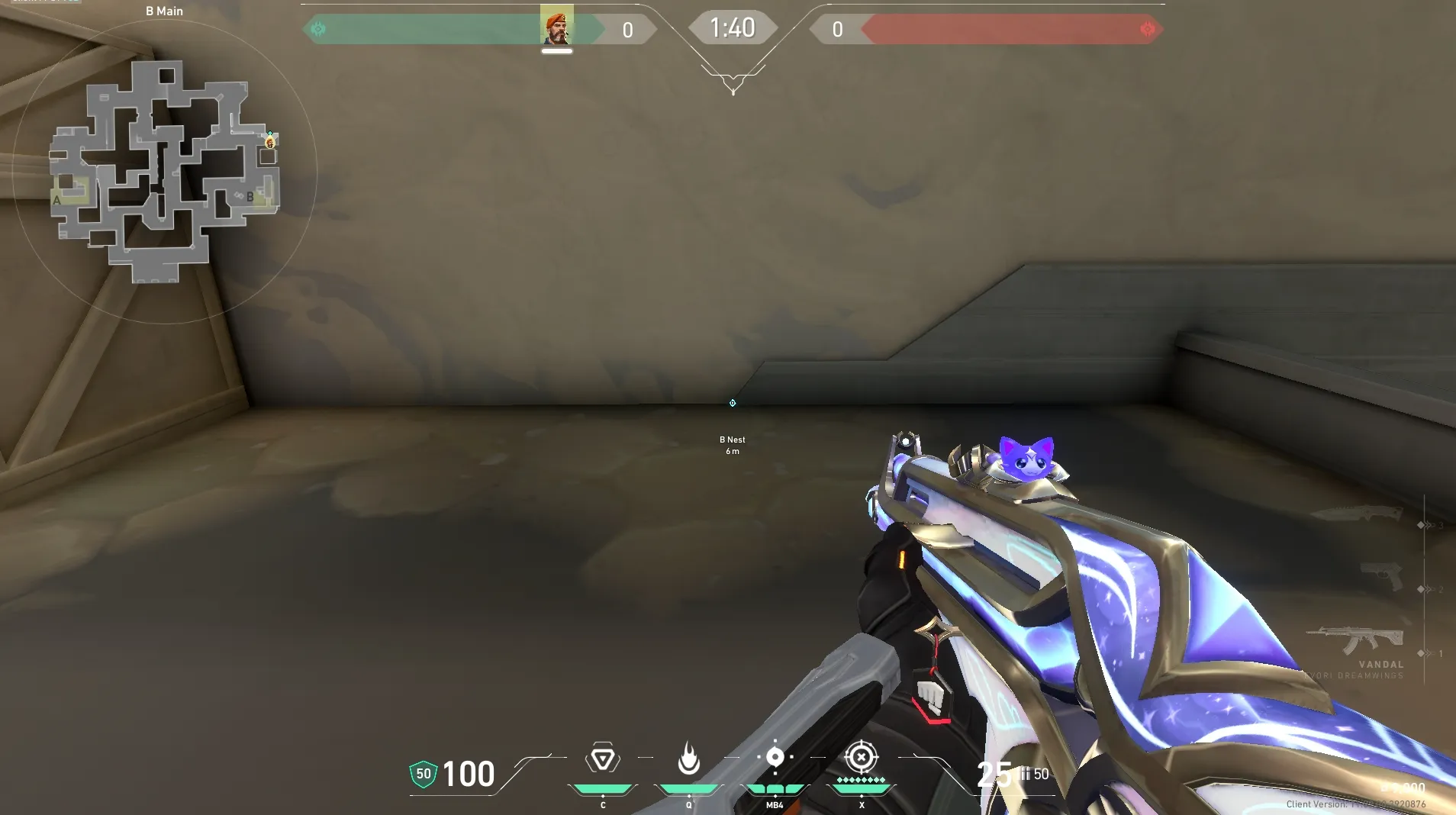 Brimstone Incendiary on Abyss Attack Site B — step 2 of 6: Aim — line up the shot