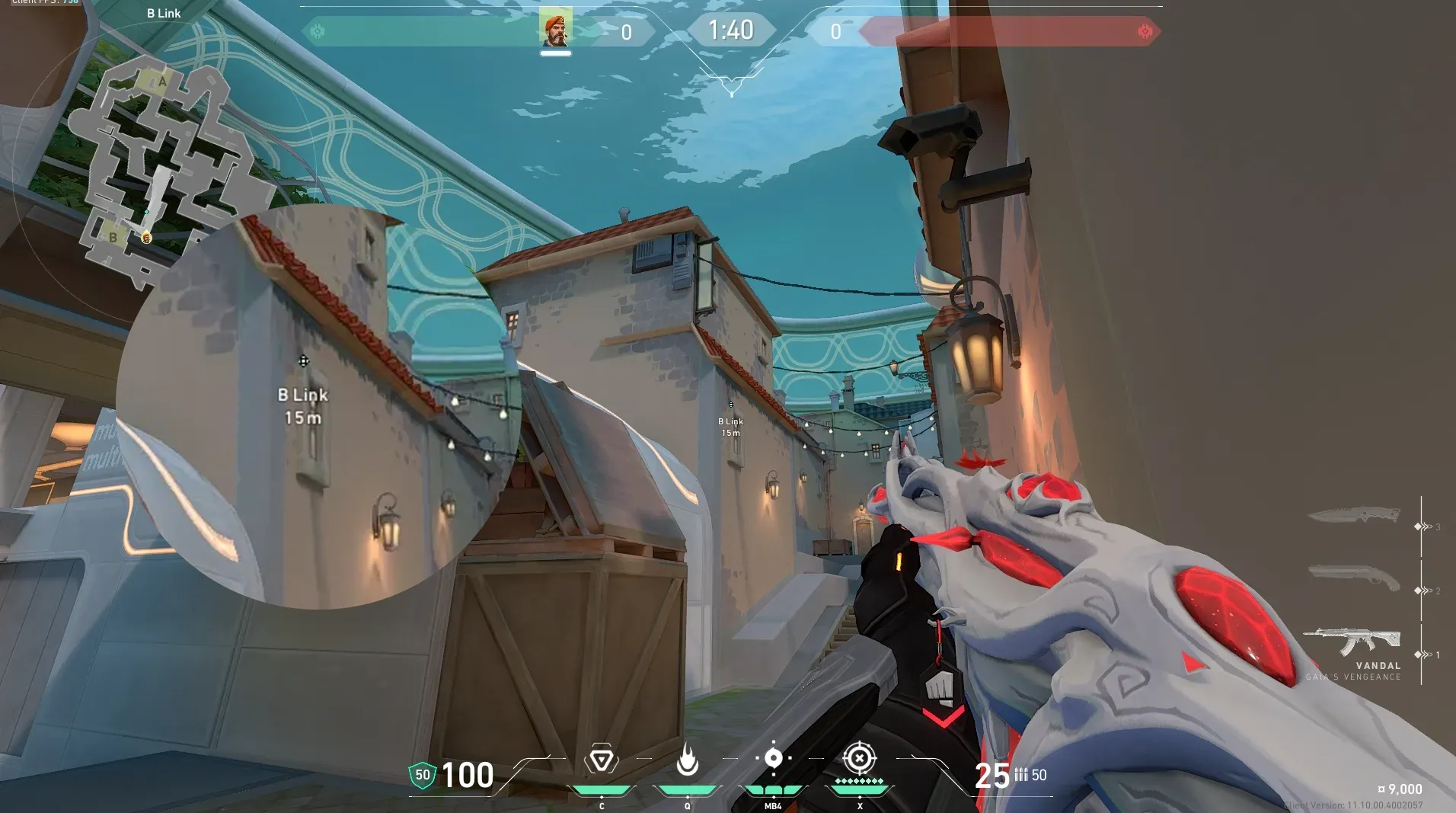 Brimstone Incendiary on Pearl Defense Site A — step 2 of 5: Aim — line up the shot