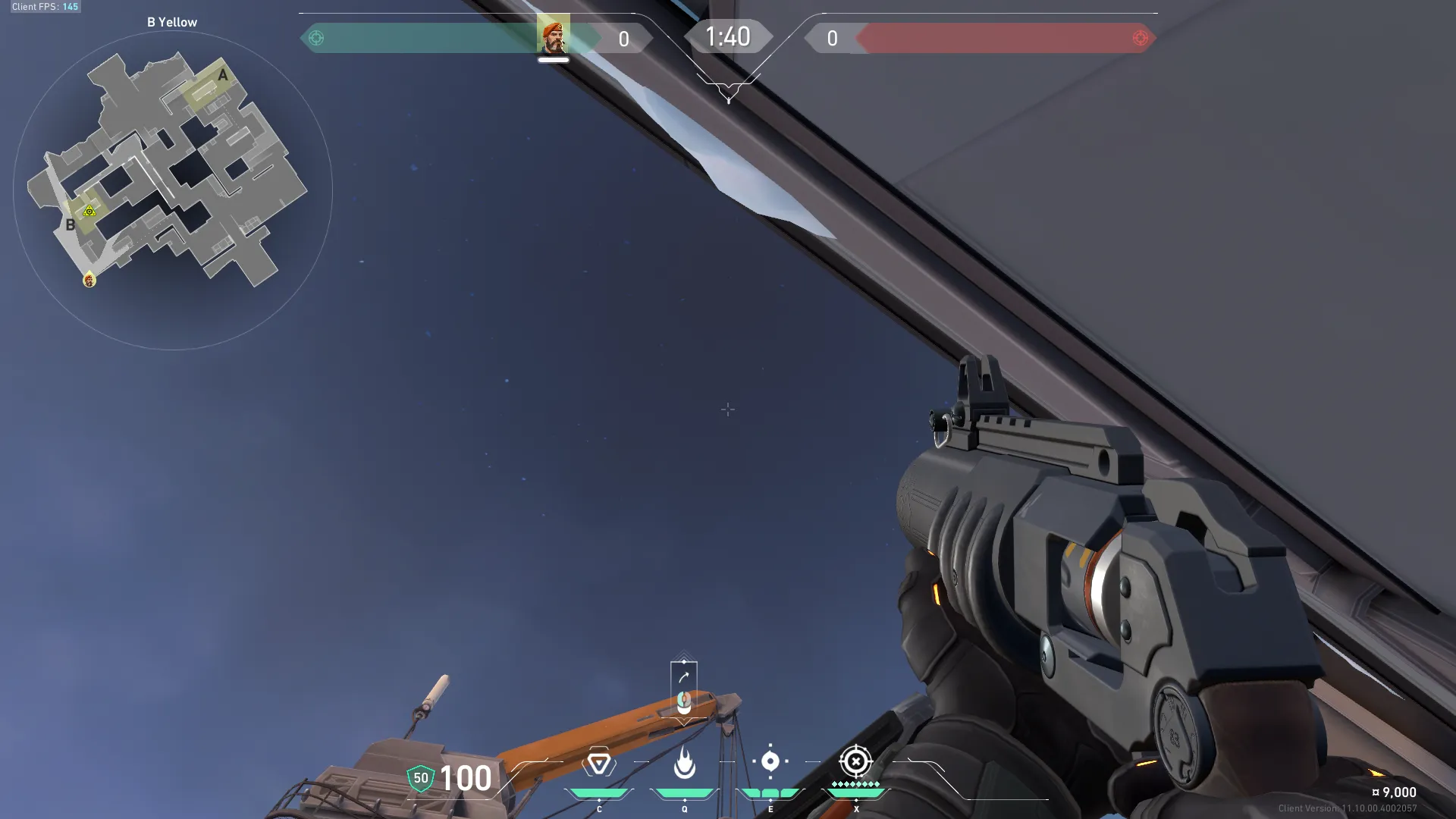 Brimstone Incendiary on Icebox Attack Site B — step 2 of 4: Aim — line up the shot