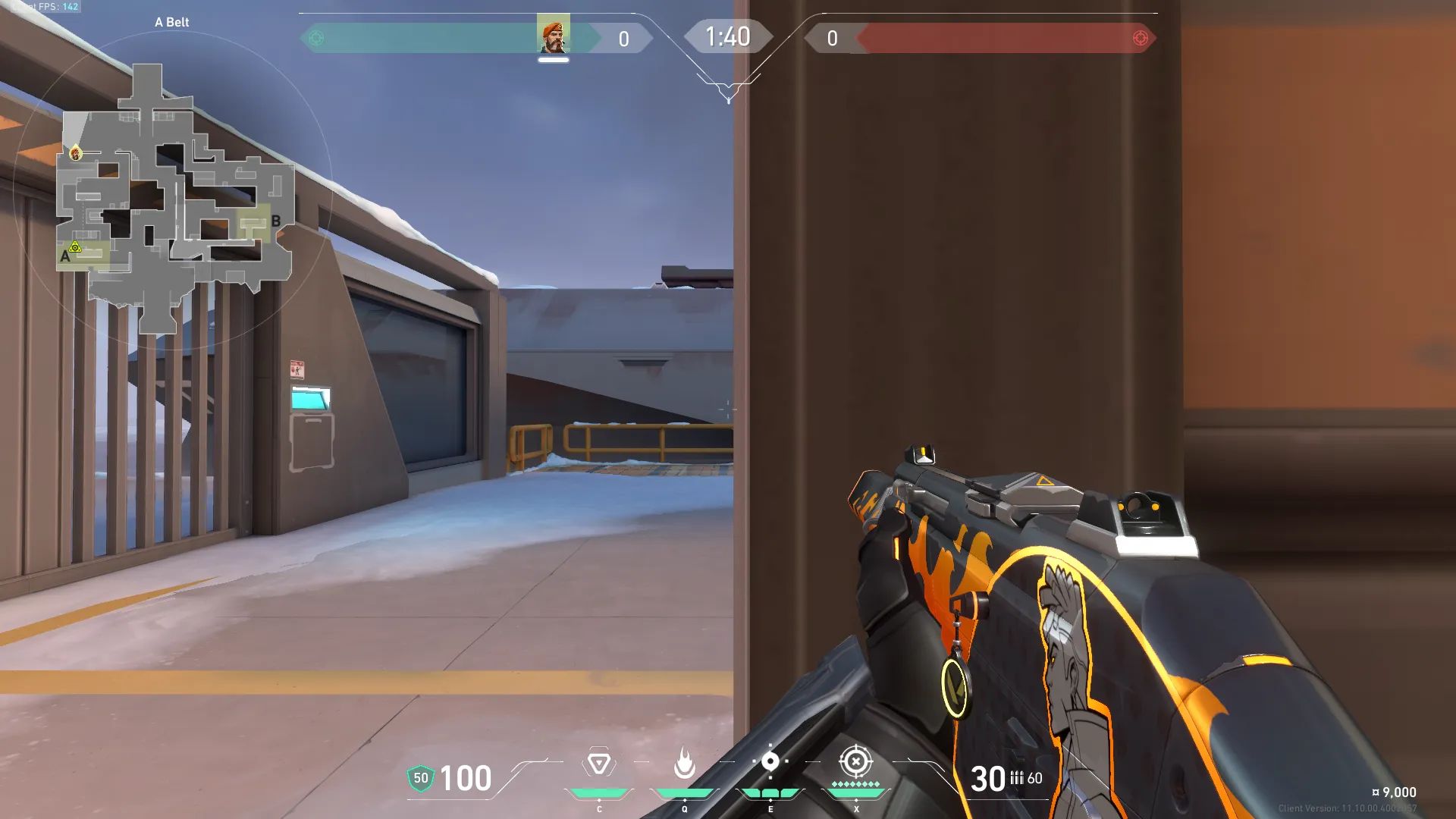 Brimstone Incendiary on Icebox Attack Site A — step 3 of 6: Aim — line up the shot