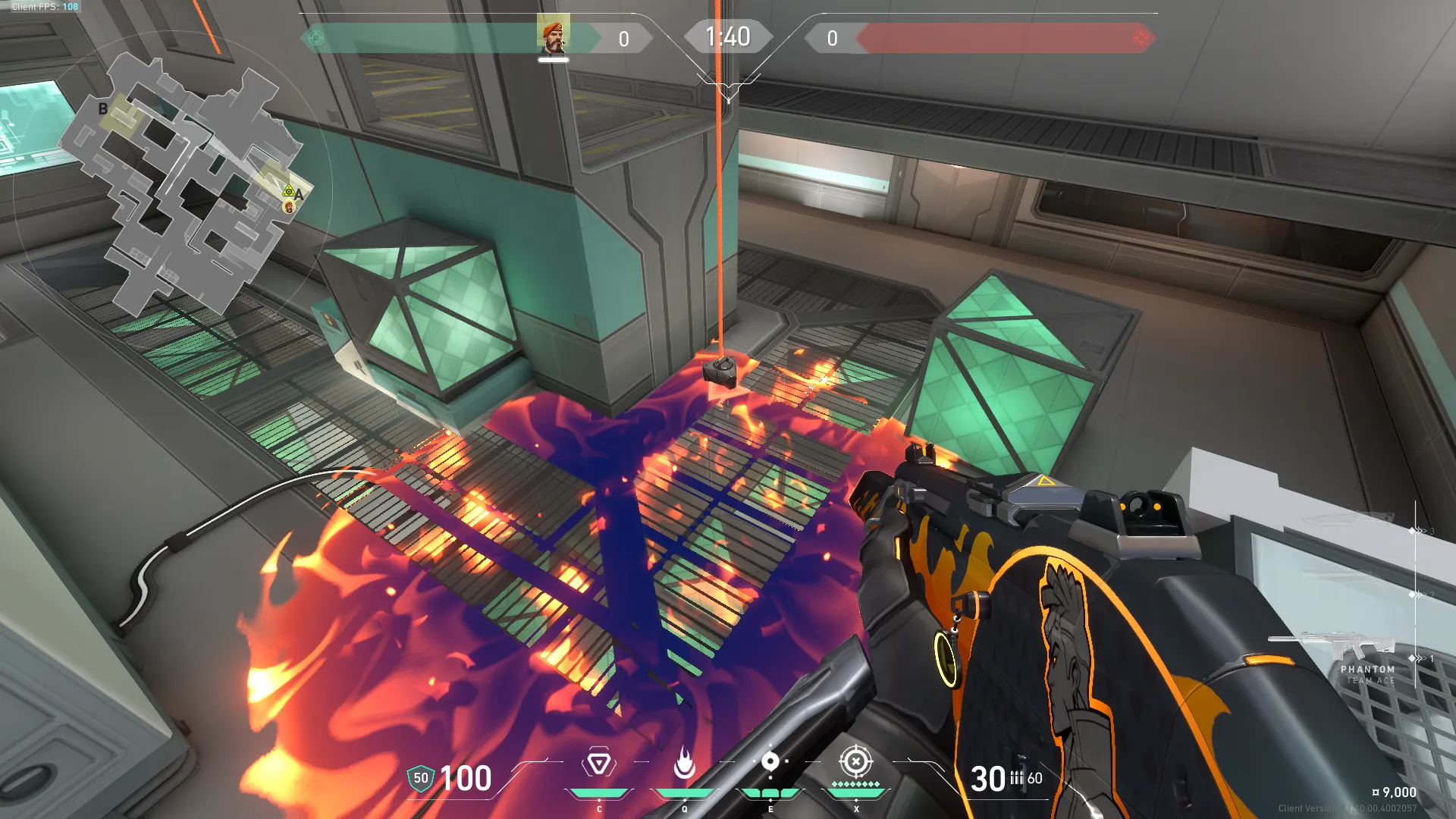 Brimstone Incendiary on Icebox Attack Site A — step 5 of 6: Aim — line up the shot