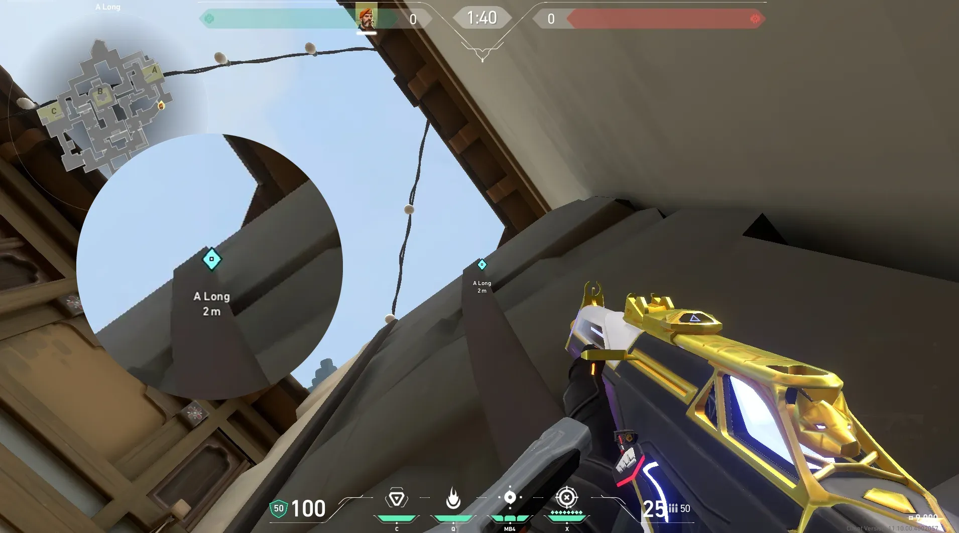 Brimstone Incendiary on Haven Attack Site A — step 4 of 6: Aim — line up the shot