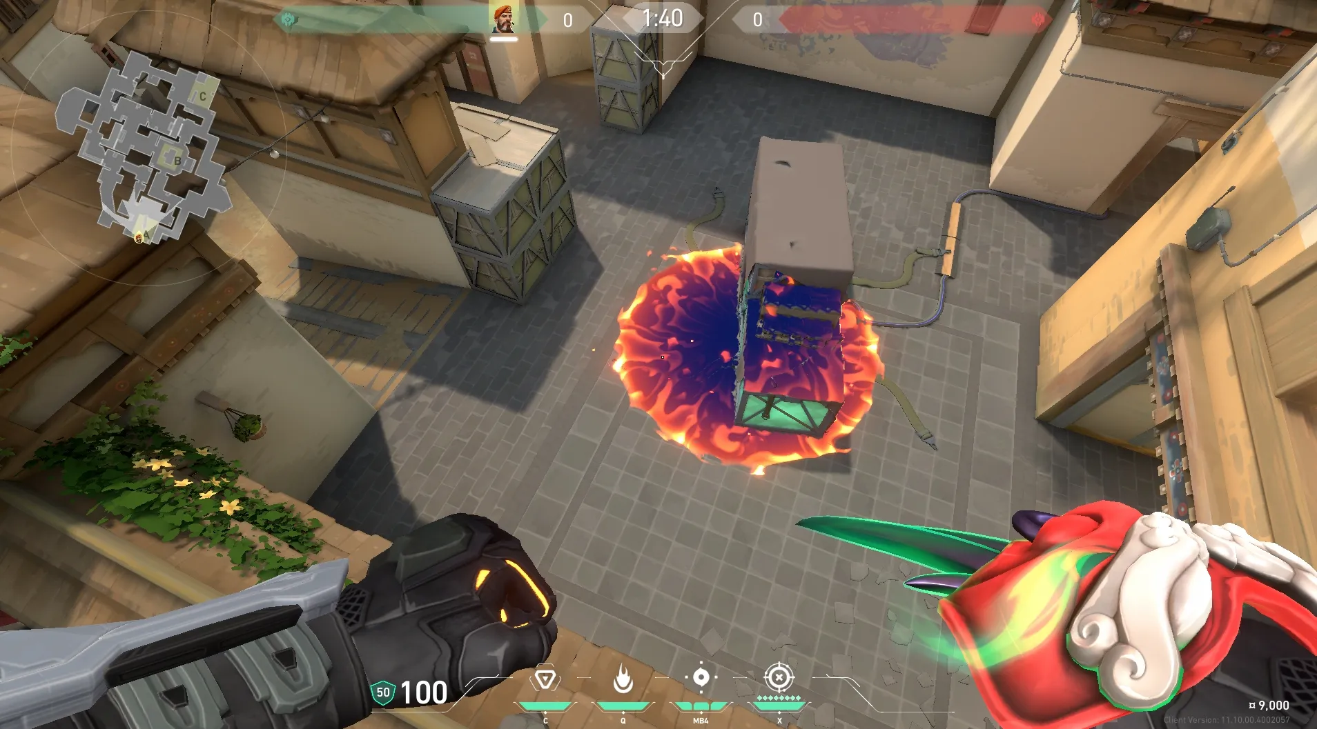 Brimstone Incendiary on Haven Attack Site A — step 5 of 6: Aim — line up the shot
