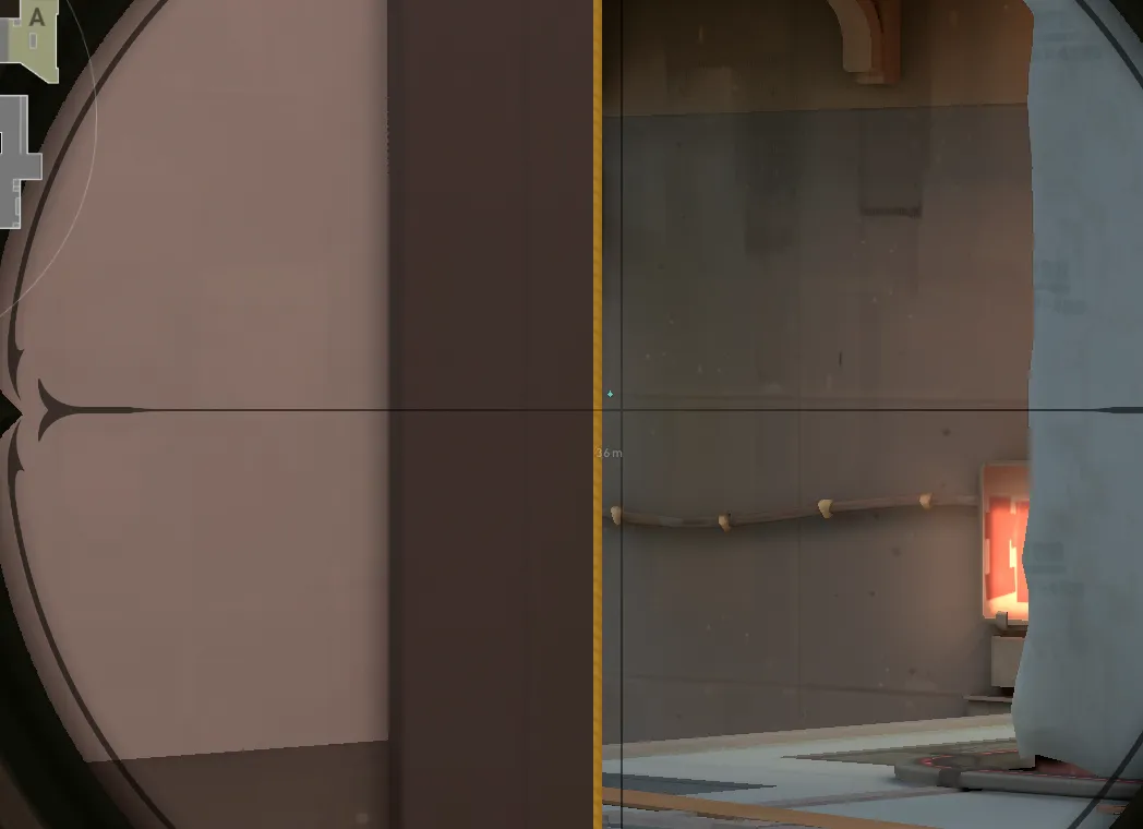 Brimstone Incendiary on Split Defense Site B — step 3 of 5: Aim — line up the shot