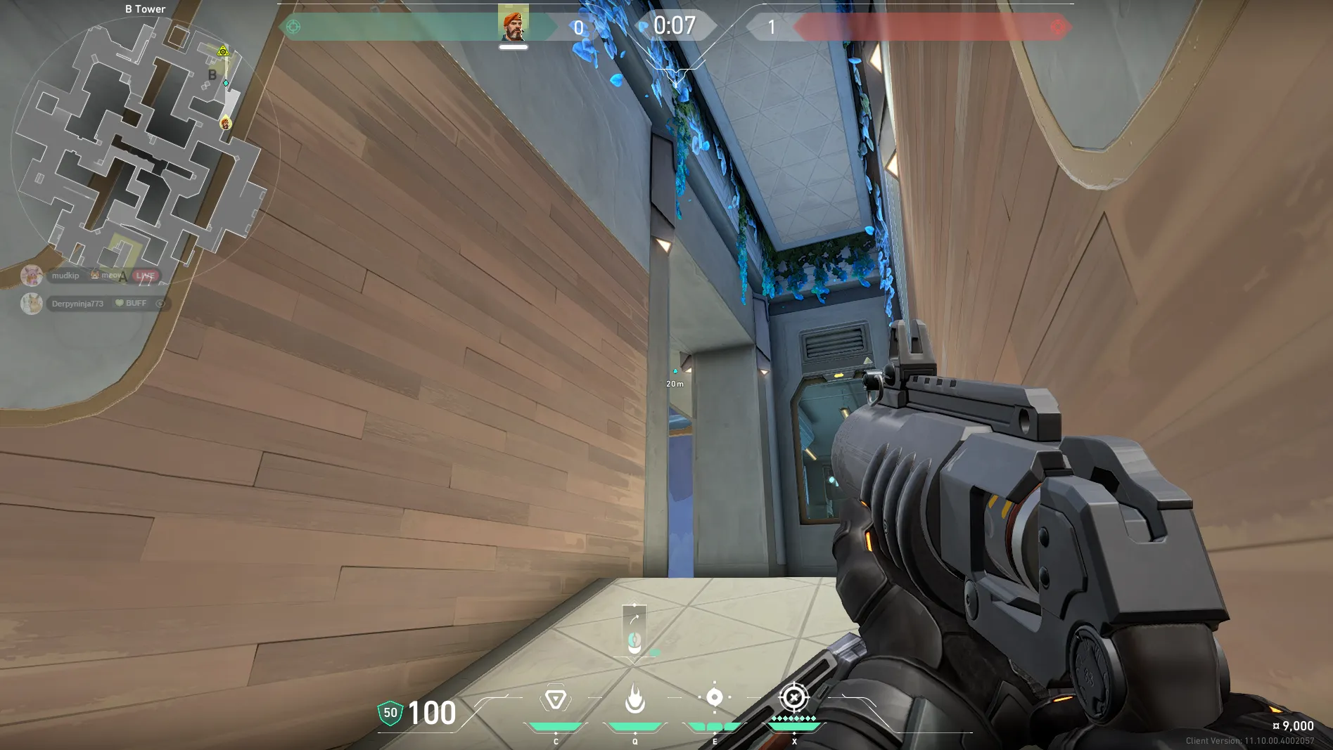 Brimstone Incendiary on Abyss Defense Site B — step 2 of 3: Aim — line up the shot