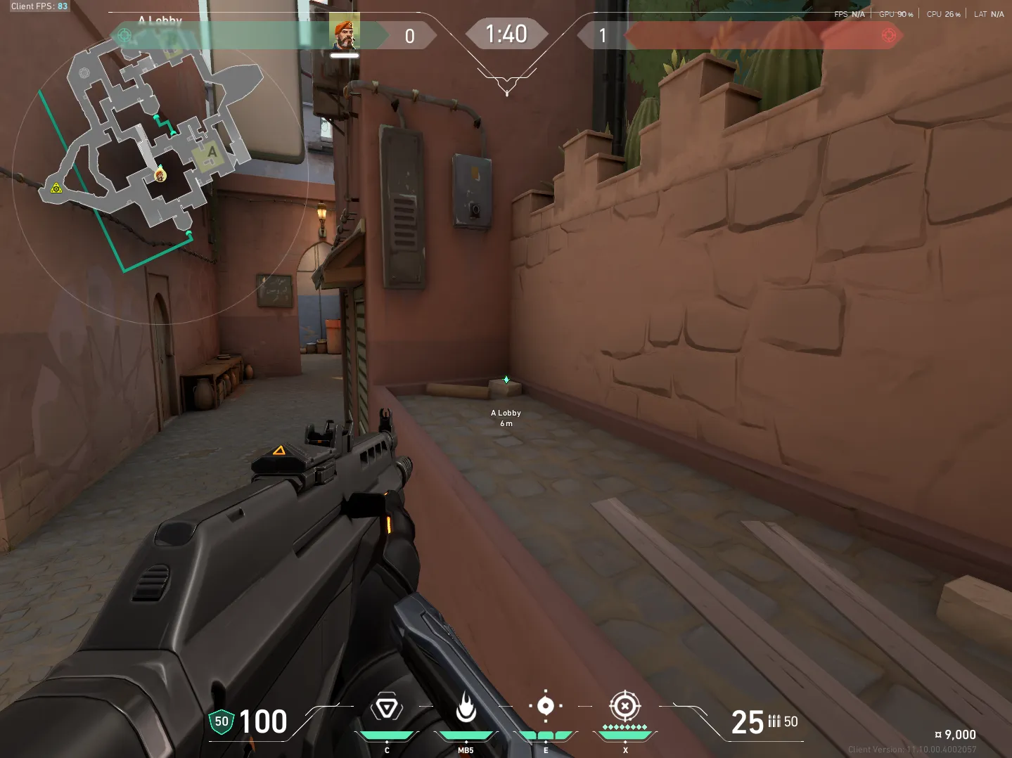 Brimstone Sky Smoke on Bind Attack Site A — step 1 of 3: Position — where to stand
