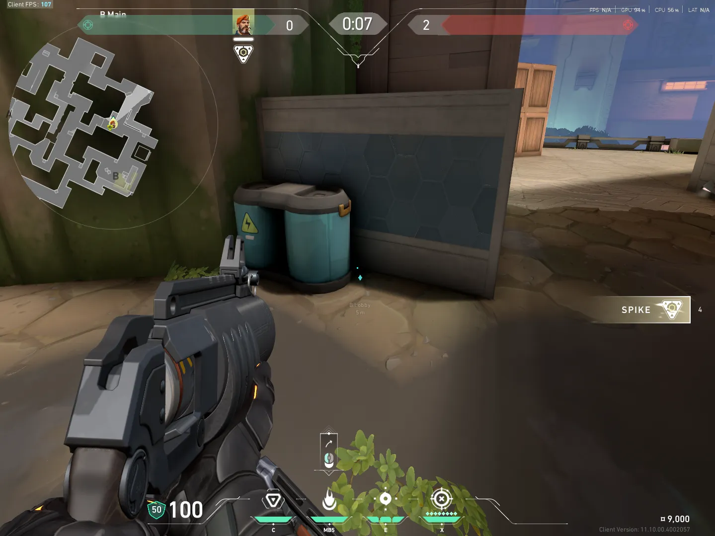 Brimstone Incendiary on Abyss Attack Site B — step 1 of 4: Position — where to stand