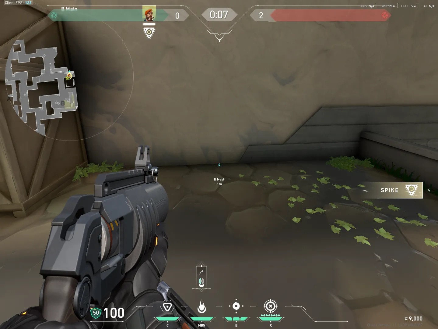 Brimstone Incendiary on Abyss Attack Site B — step 1 of 5: Position — where to stand