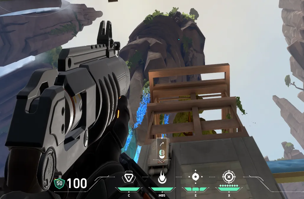 Brimstone Incendiary on Abyss Attack Site B — step 3 of 5: Aim — line up the shot