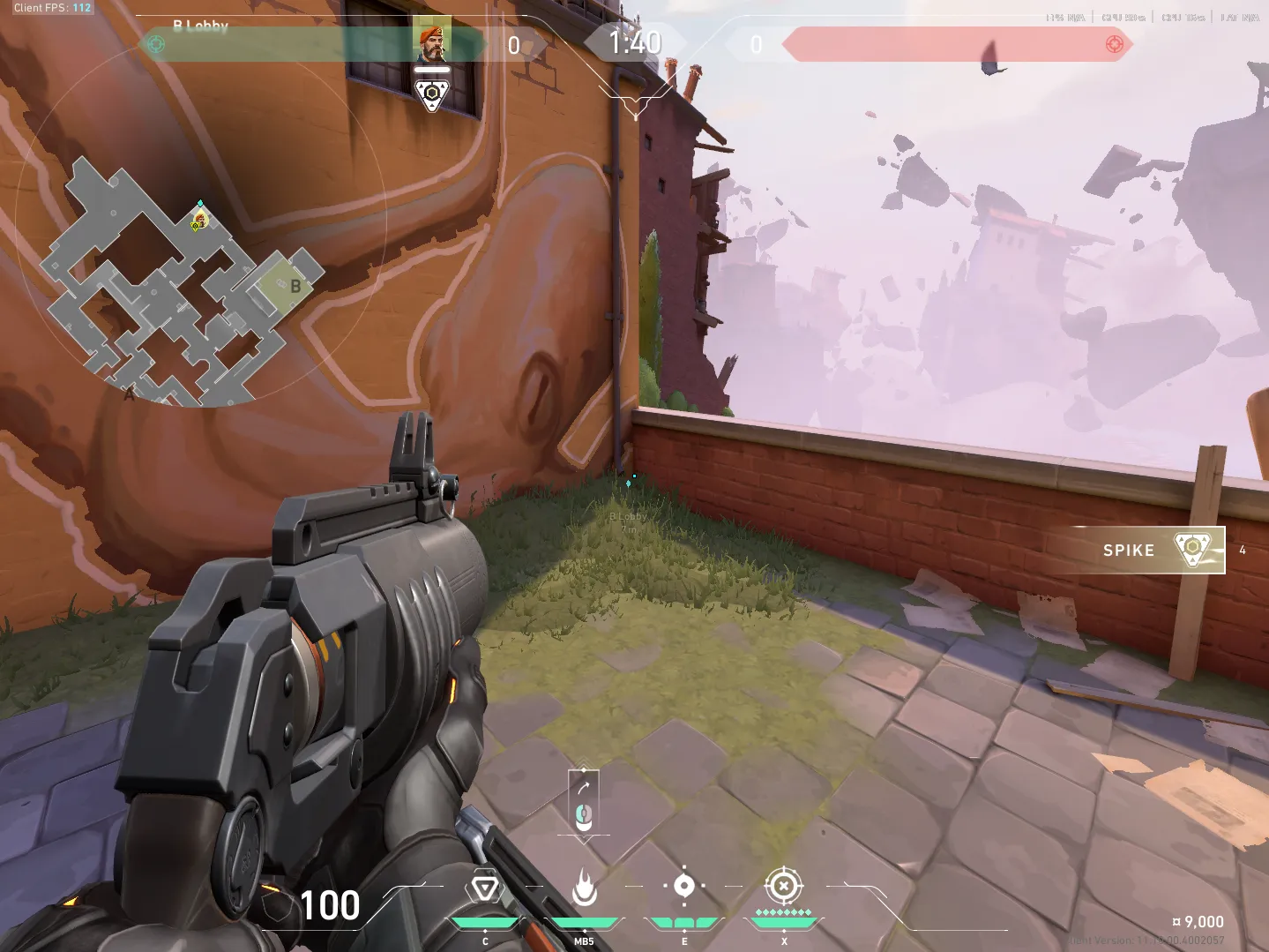 B Lobby to B Site Left Corner — Brimstone lineup on Ascent