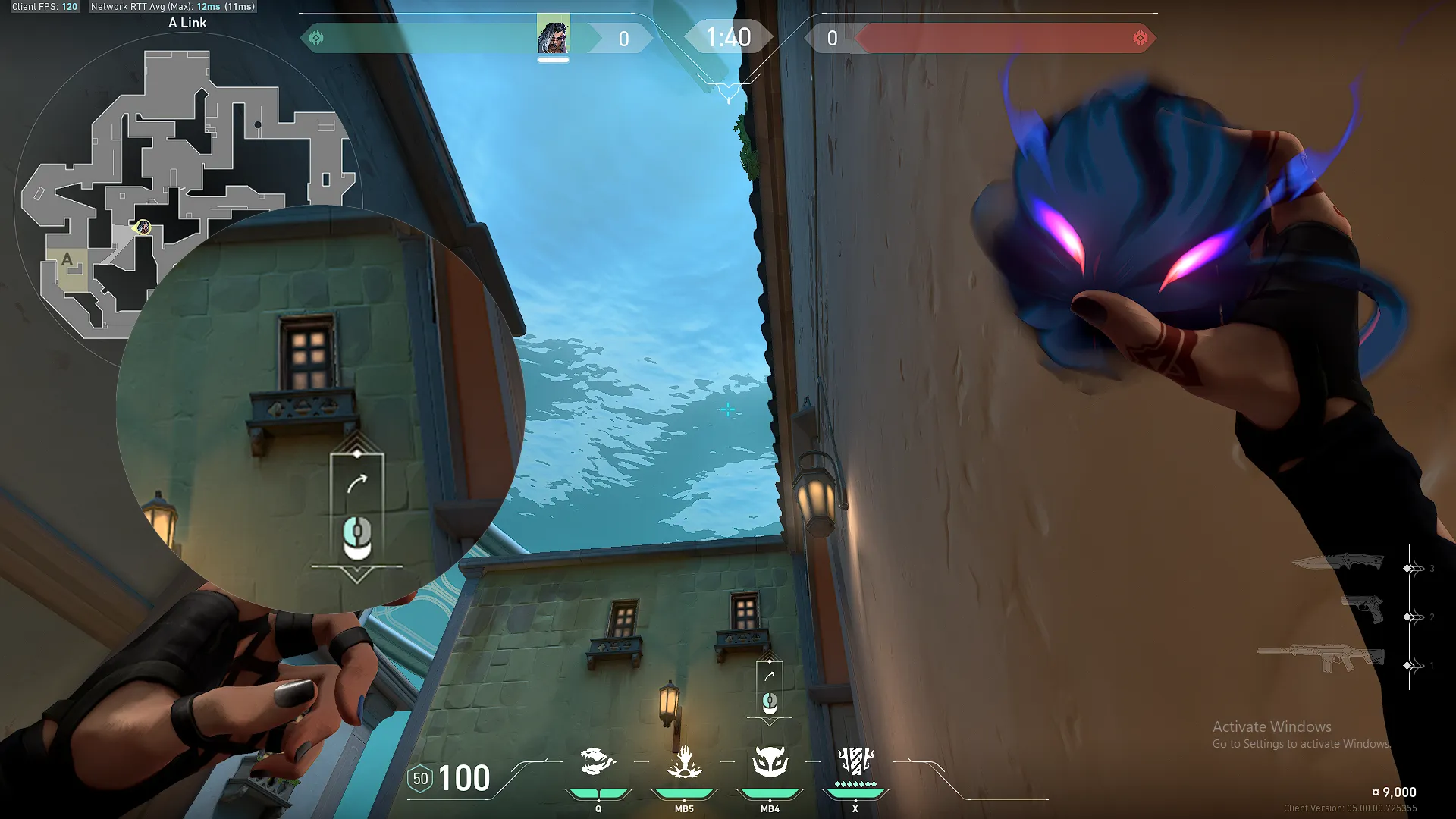 Fade Haunt on Pearl Defense Site A — step 2 of 3: Aim — line up the shot