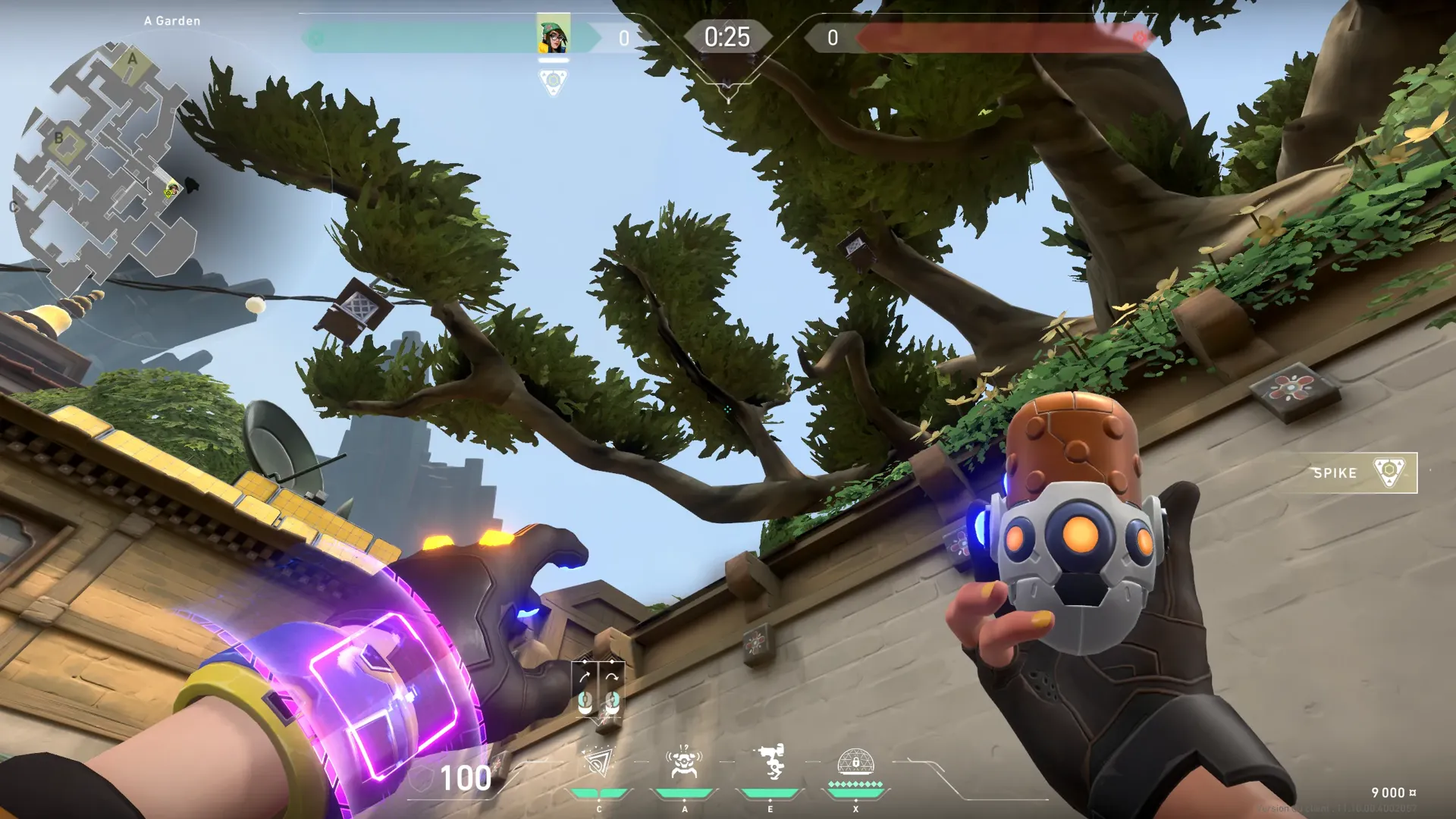 Killjoy Nanoswarm on Haven Defense Site A — step 2 of 3: Aim — line up the shot