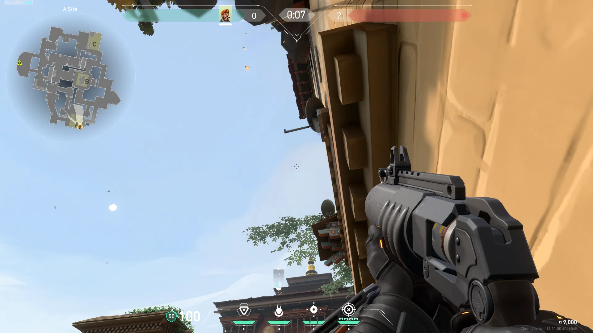 Brimstone Incendiary on Haven Attack Site B — step 2 of 3: Aim — line up the shot