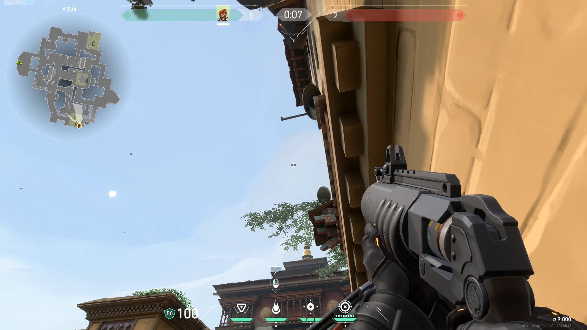 Brimstone Incendiary on Haven Attack Site B — step 2 of 3: Aim — line up the shot