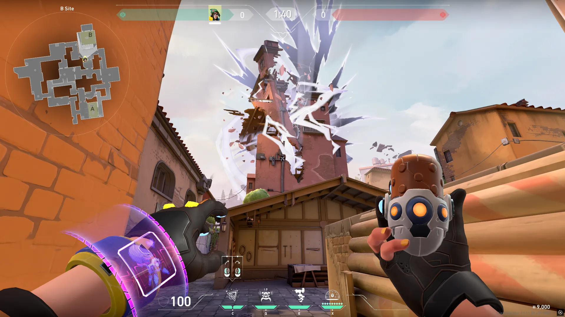 Killjoy Nanoswarm on Ascent Defense Site B — step 4 of 7: Aim — line up the shot