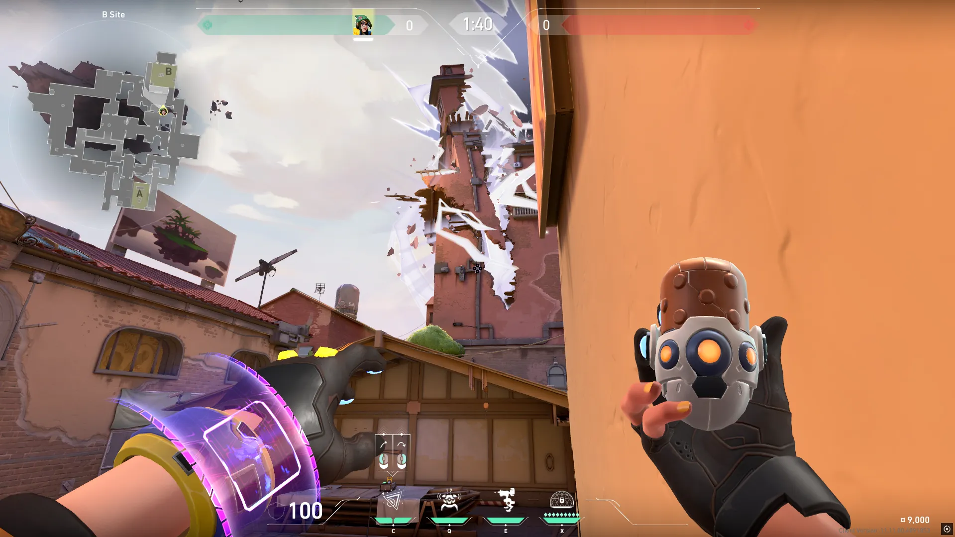 Killjoy Nanoswarm on Ascent Defense Site B — step 6 of 7: Aim — line up the shot