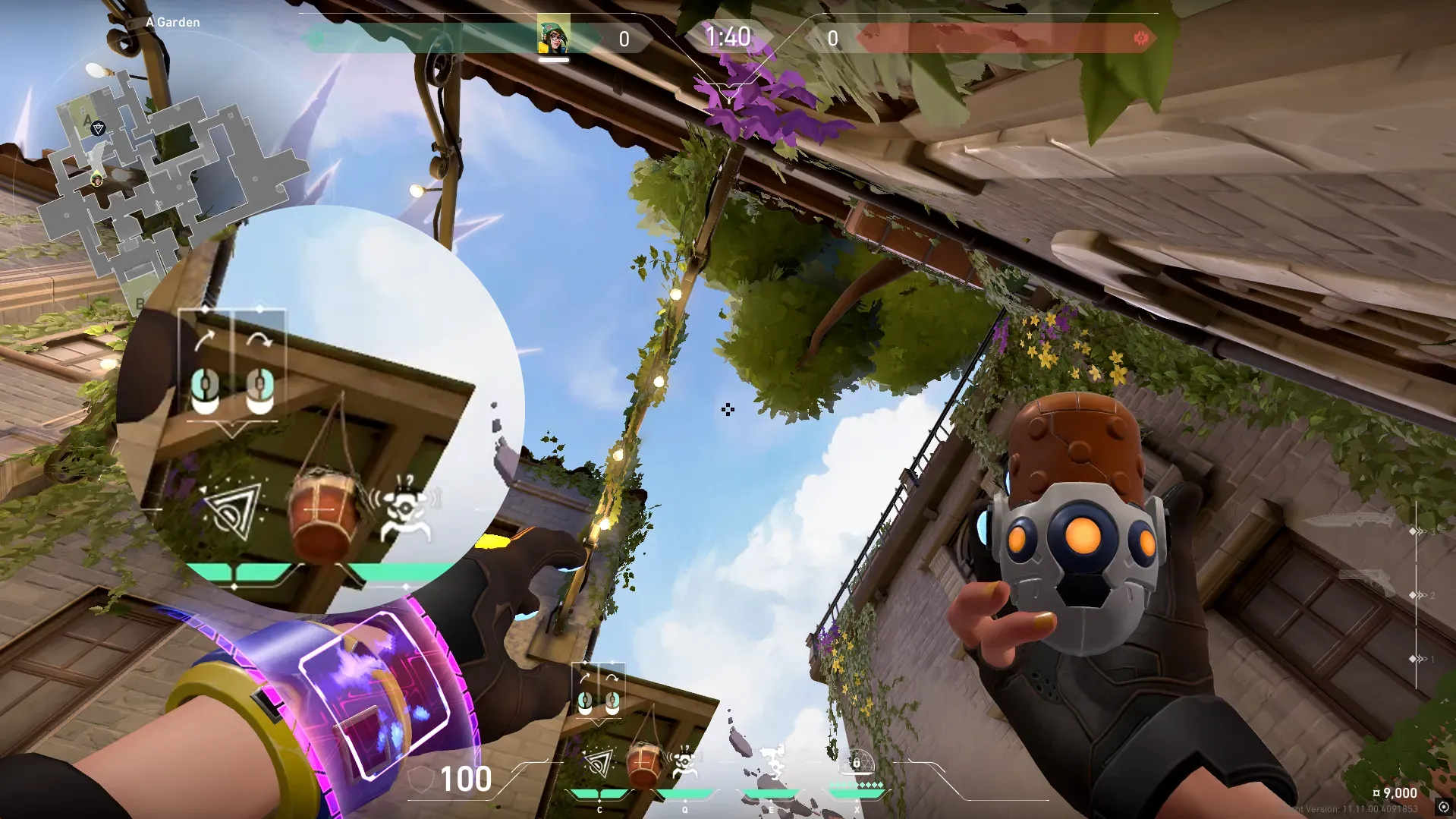 Killjoy Nanoswarm on Ascent Defense Site A — step 3 of 4: Aim — line up the shot
