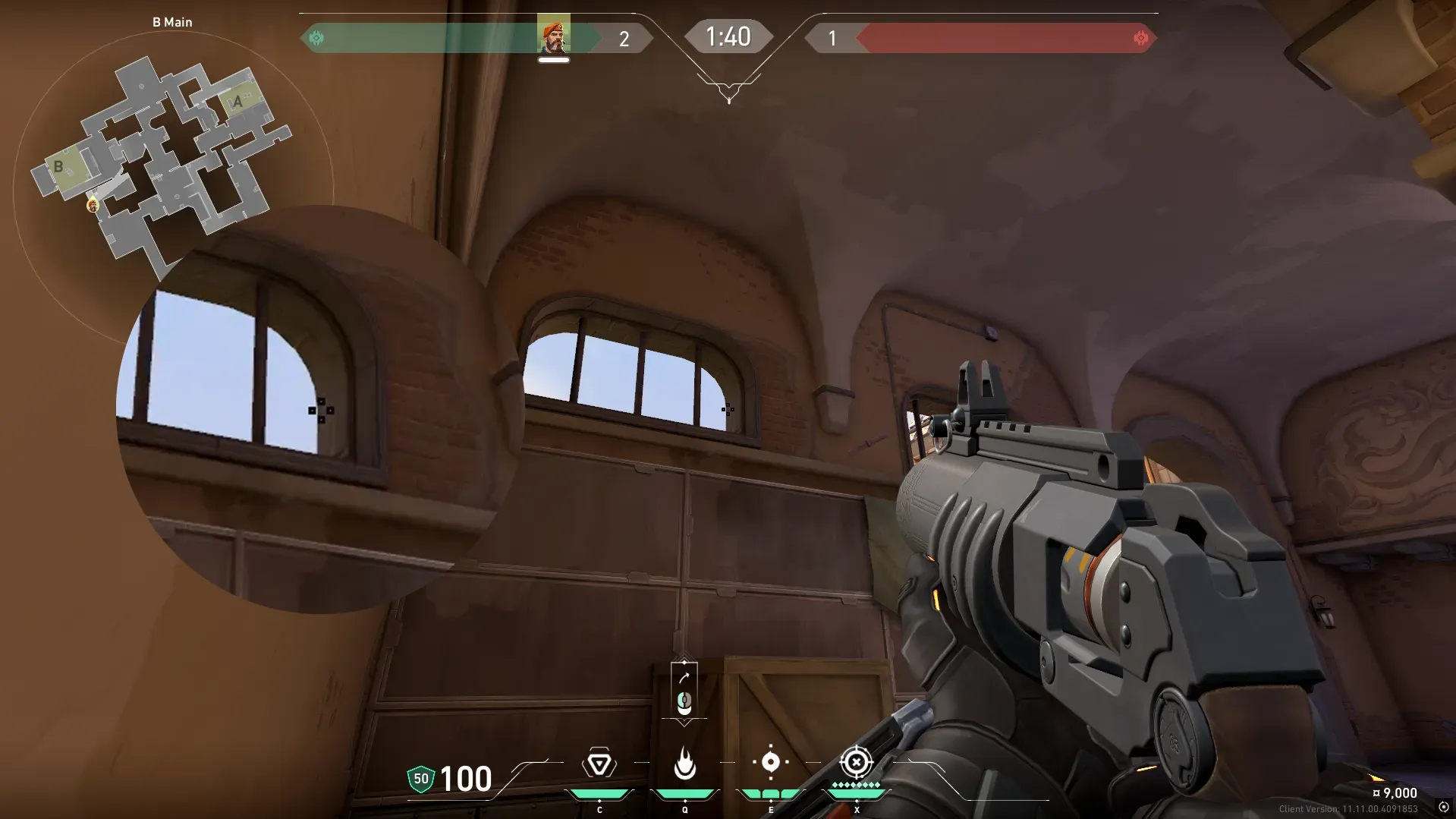 Brimstone Incendiary on Ascent Attack Site B — step 2 of 3: Aim — line up the shot