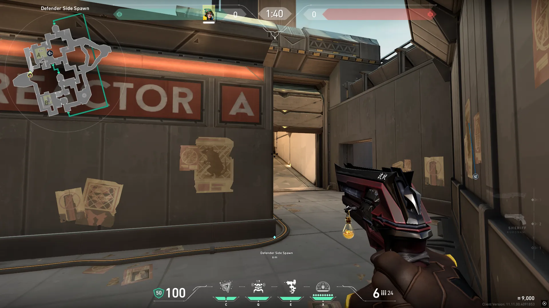 Killjoy Nanoswarm on Bind Defense Site A — step 1 of 3: Position — where to stand