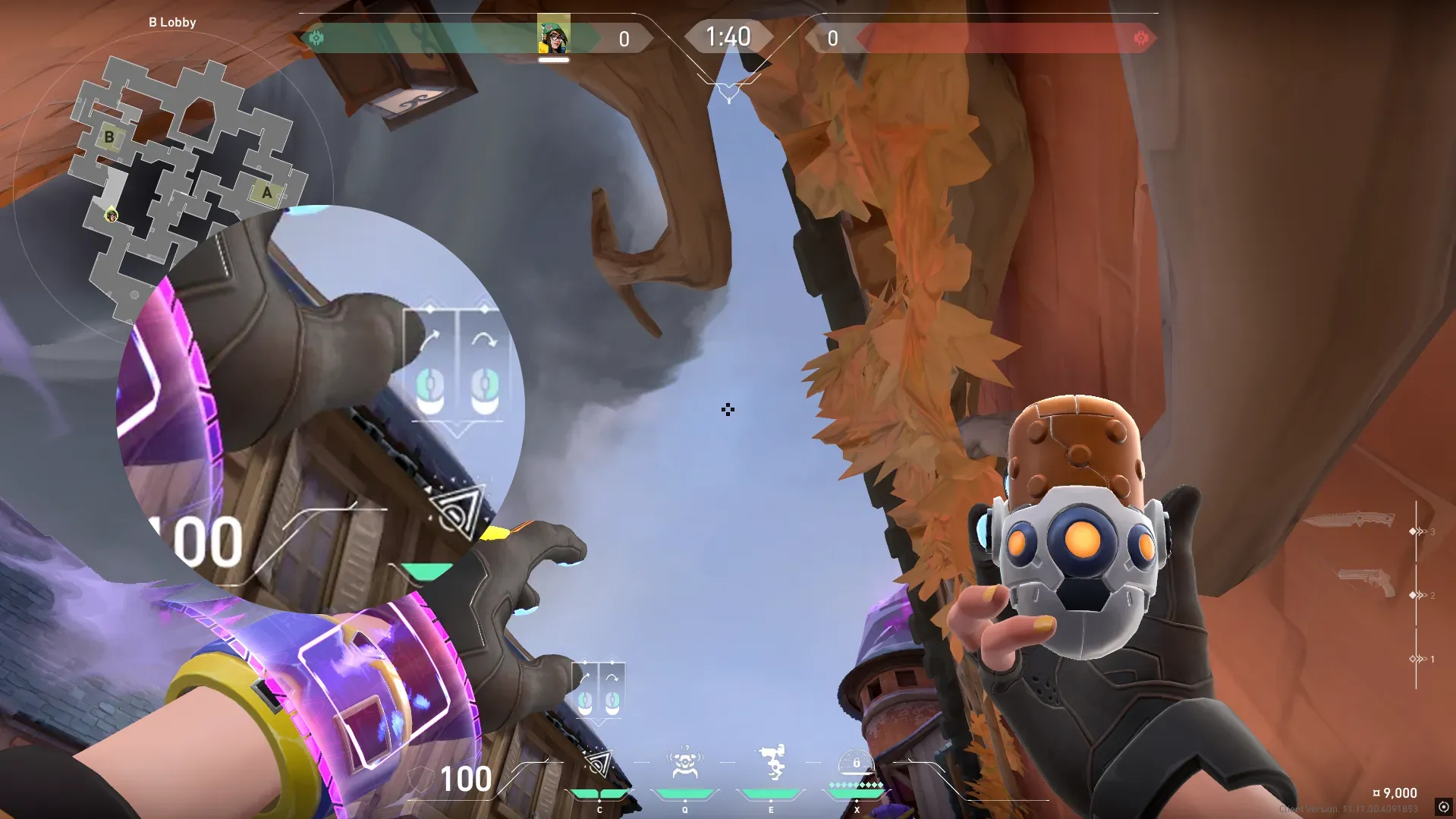 Killjoy Nanoswarm on Corrode Attack Site B — step 2 of 5: Aim — line up the shot