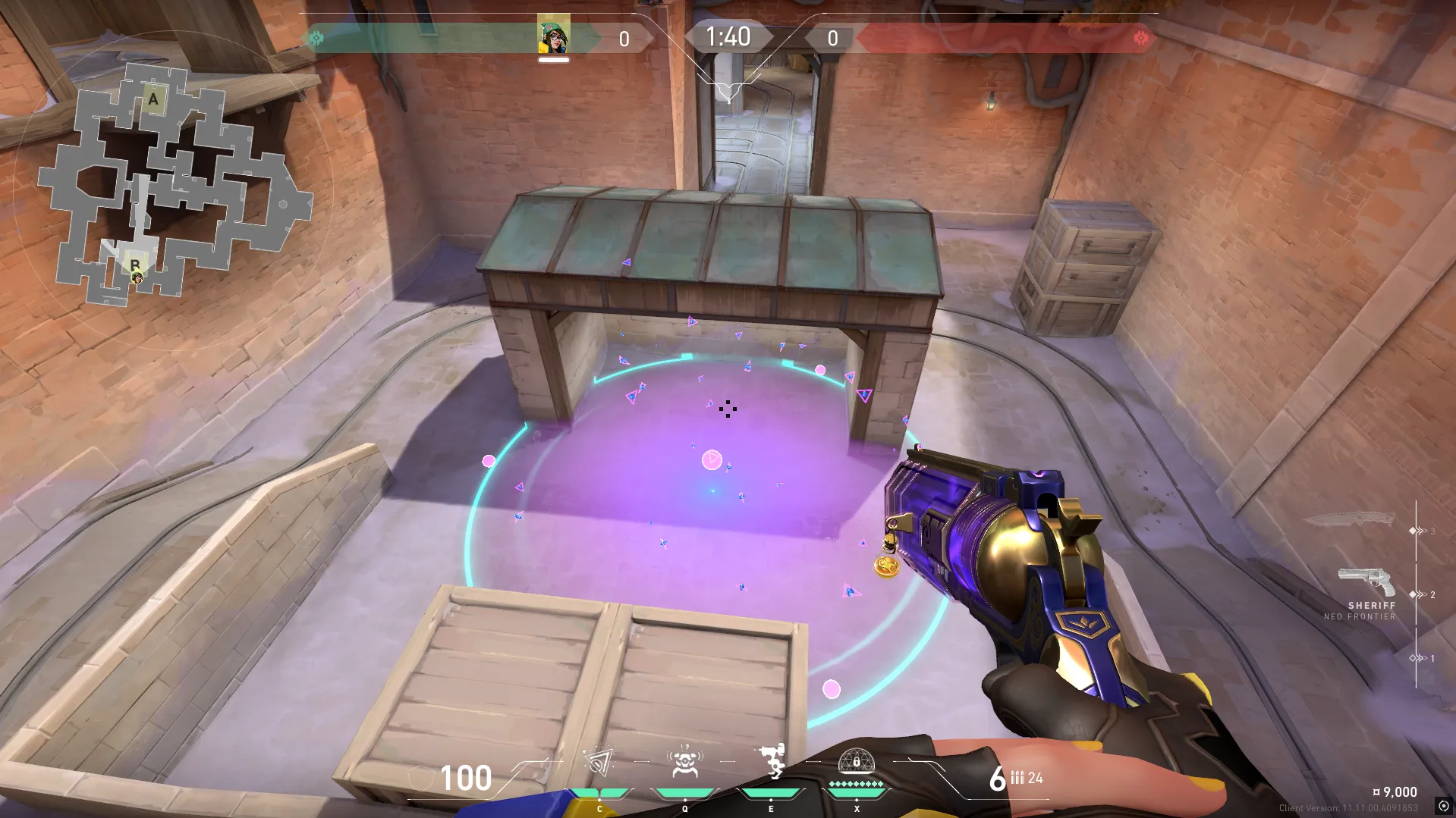 Killjoy Nanoswarm on Corrode Attack Site B — step 3 of 5: Aim — line up the shot