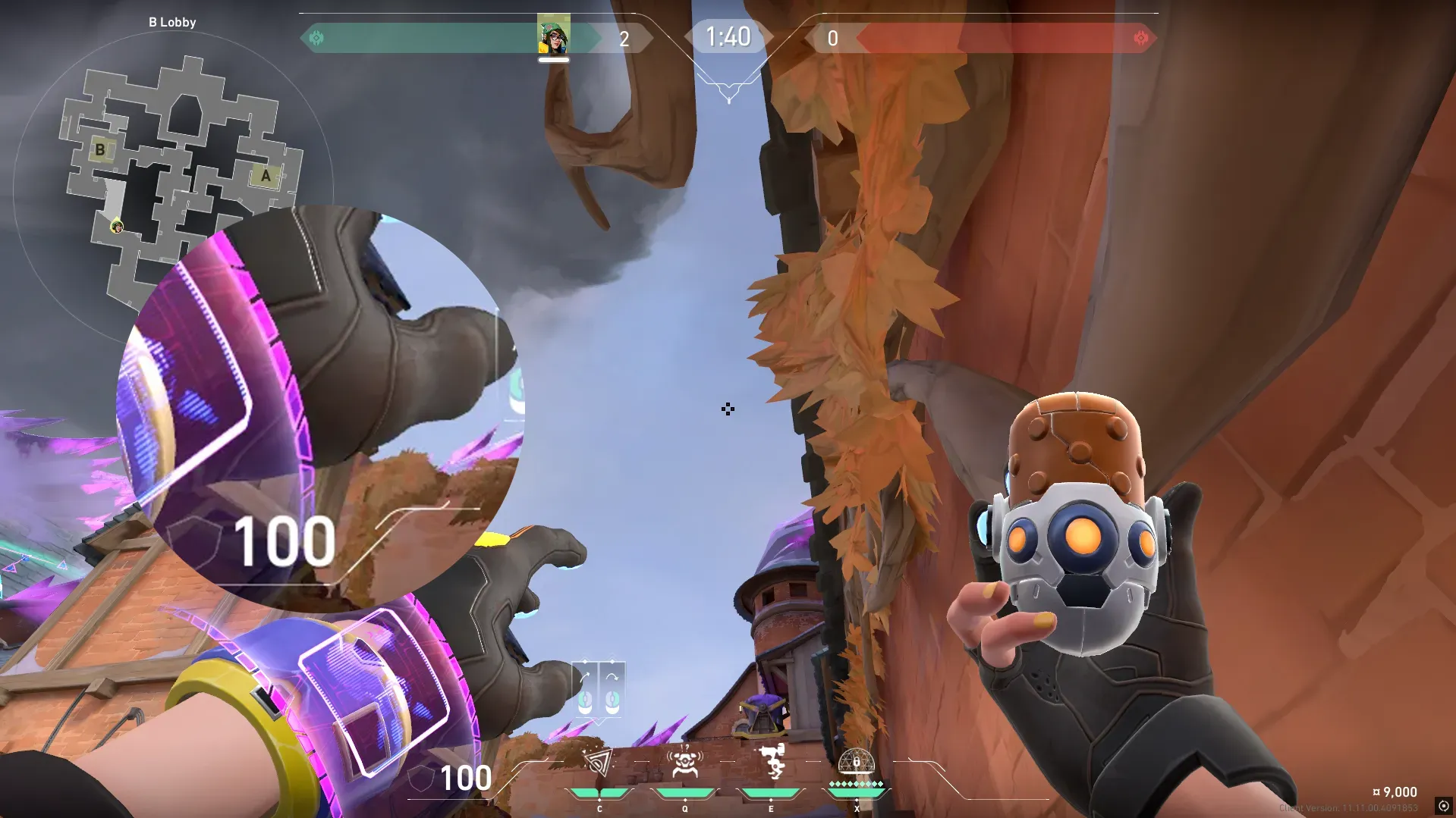 Killjoy Nanoswarm on Corrode Attack Site B — step 2 of 3: Aim — line up the shot