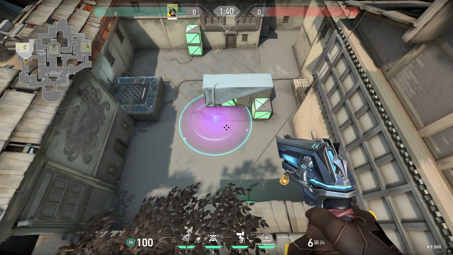 Killjoy Nanoswarm on Haven Attack Site C — step 4 of 6: Aim — line up the shot