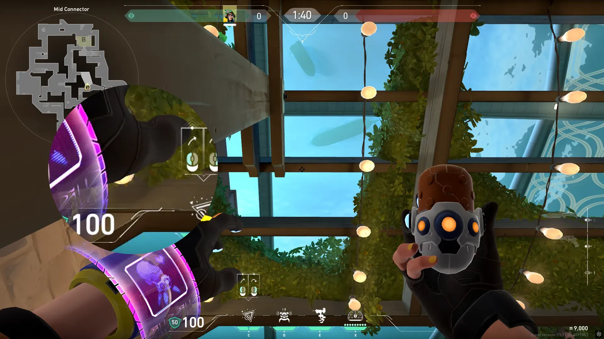 Killjoy Nanoswarm on Pearl Defense Site B — step 3 of 5: Aim — line up the shot