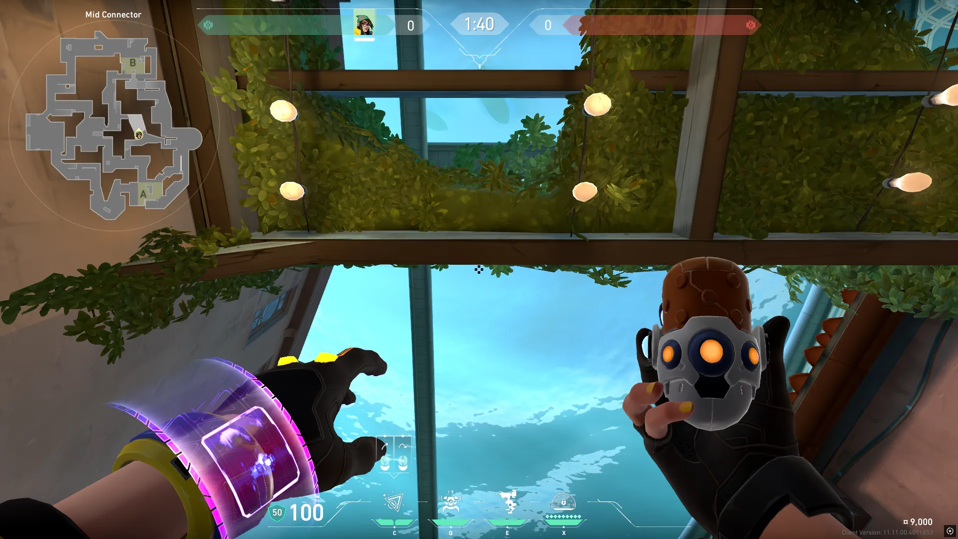 Killjoy Nanoswarm on Pearl Defense Site B — step 4 of 5: Aim — line up the shot