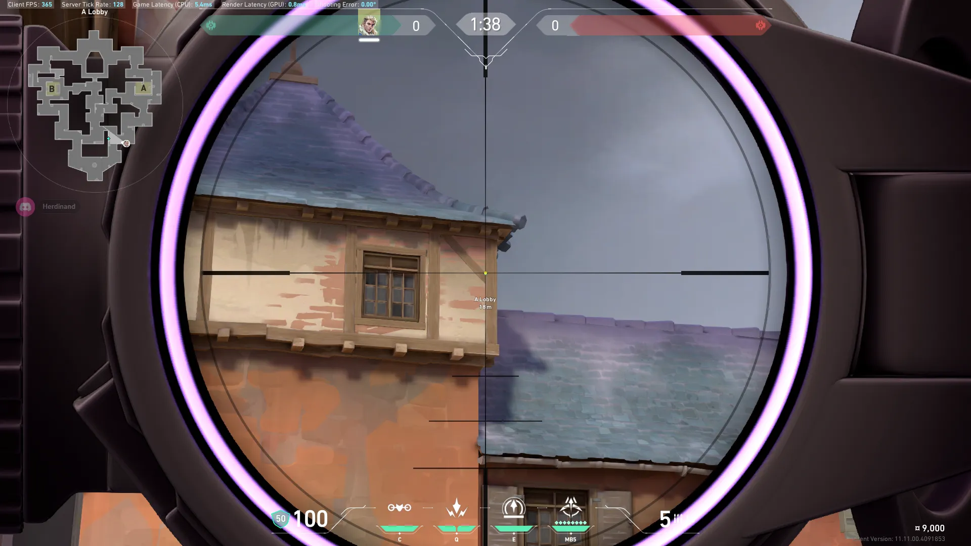 Sova Recon Bolt on Corrode Attack Site B — step 3 of 6: Aim — line up the shot