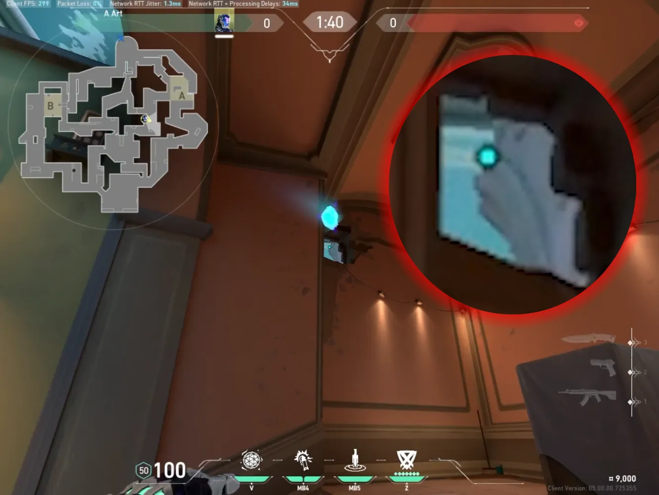 KAY/O Frag_Ment on Pearl Defense Site A — step 2 of 3: Aim — line up the shot